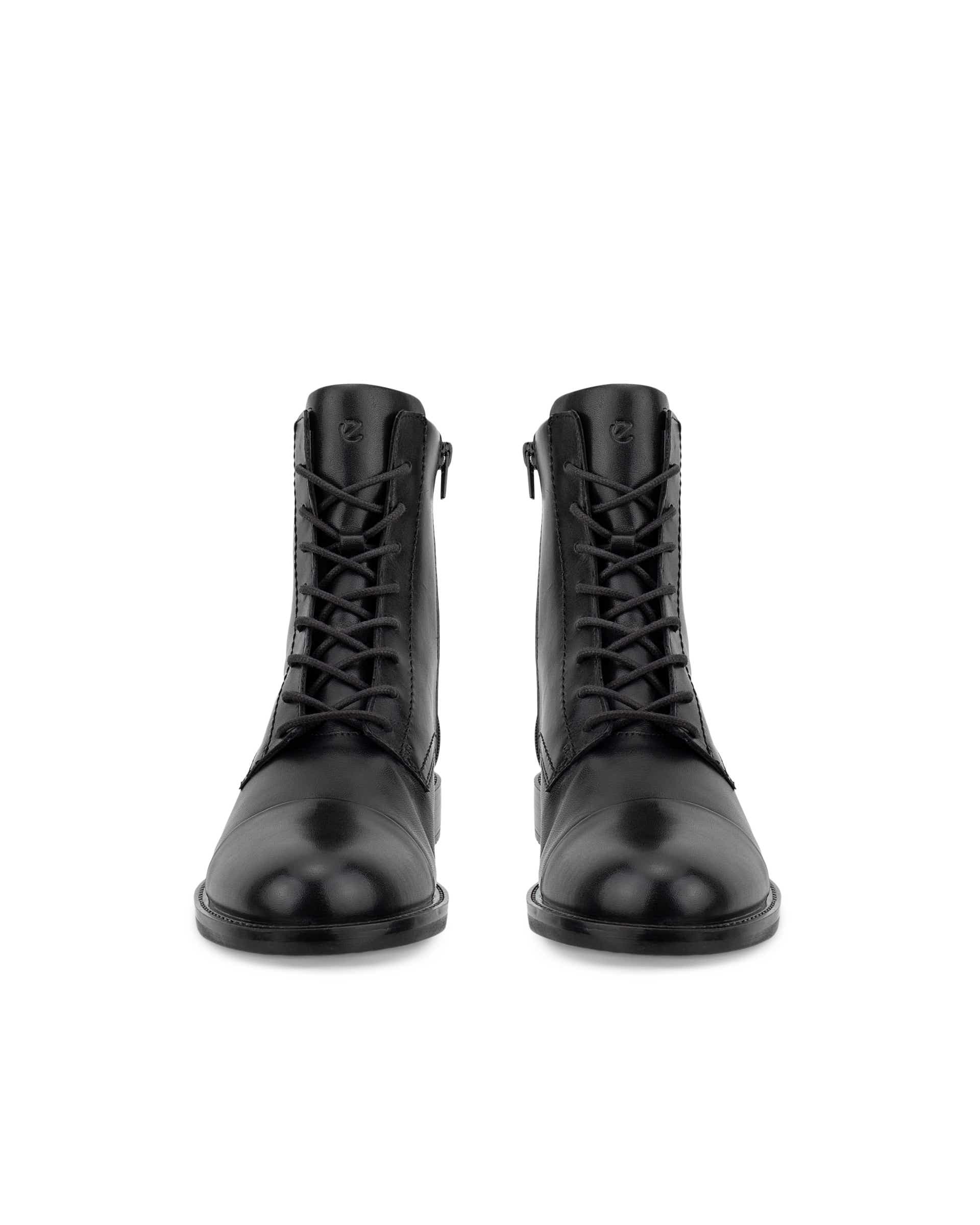 Women's ECCO® SARTORELLE 25 Leather Waterproof Lace-Up Boot - Black - Front pair