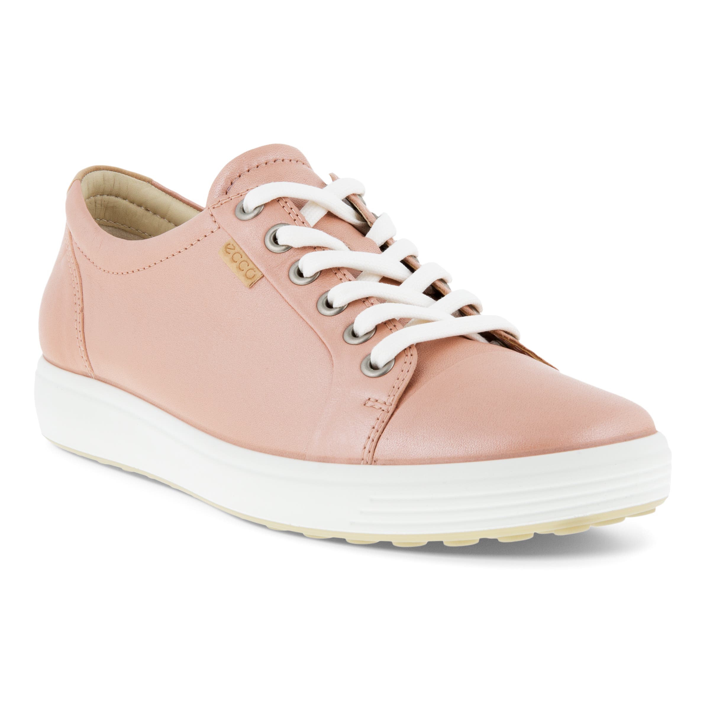 Women's ECCO® Soft 7 Leather Sneaker - Brown - Main