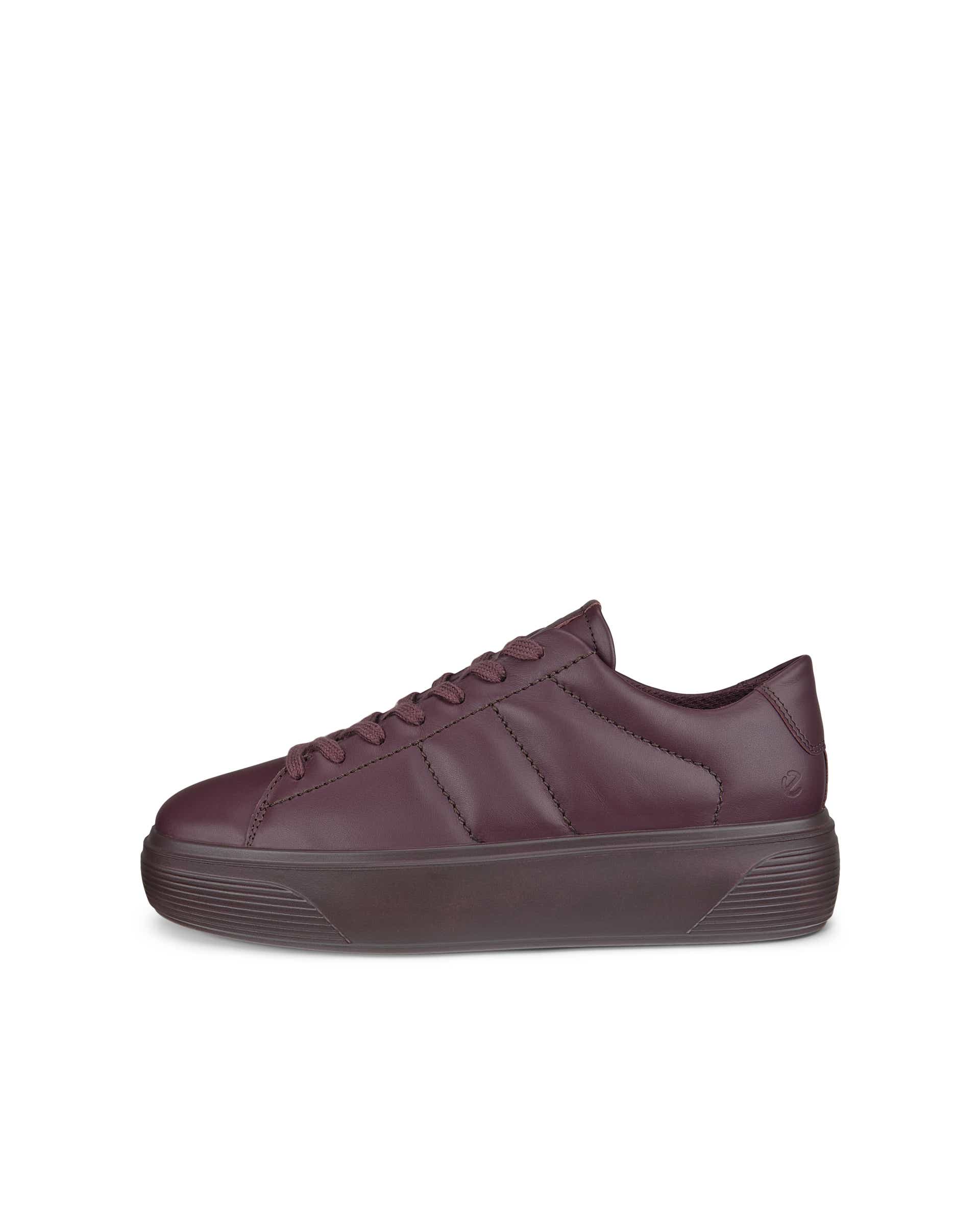 Women's ECCO® Street Platform Leather Sneaker - Purple - Outside