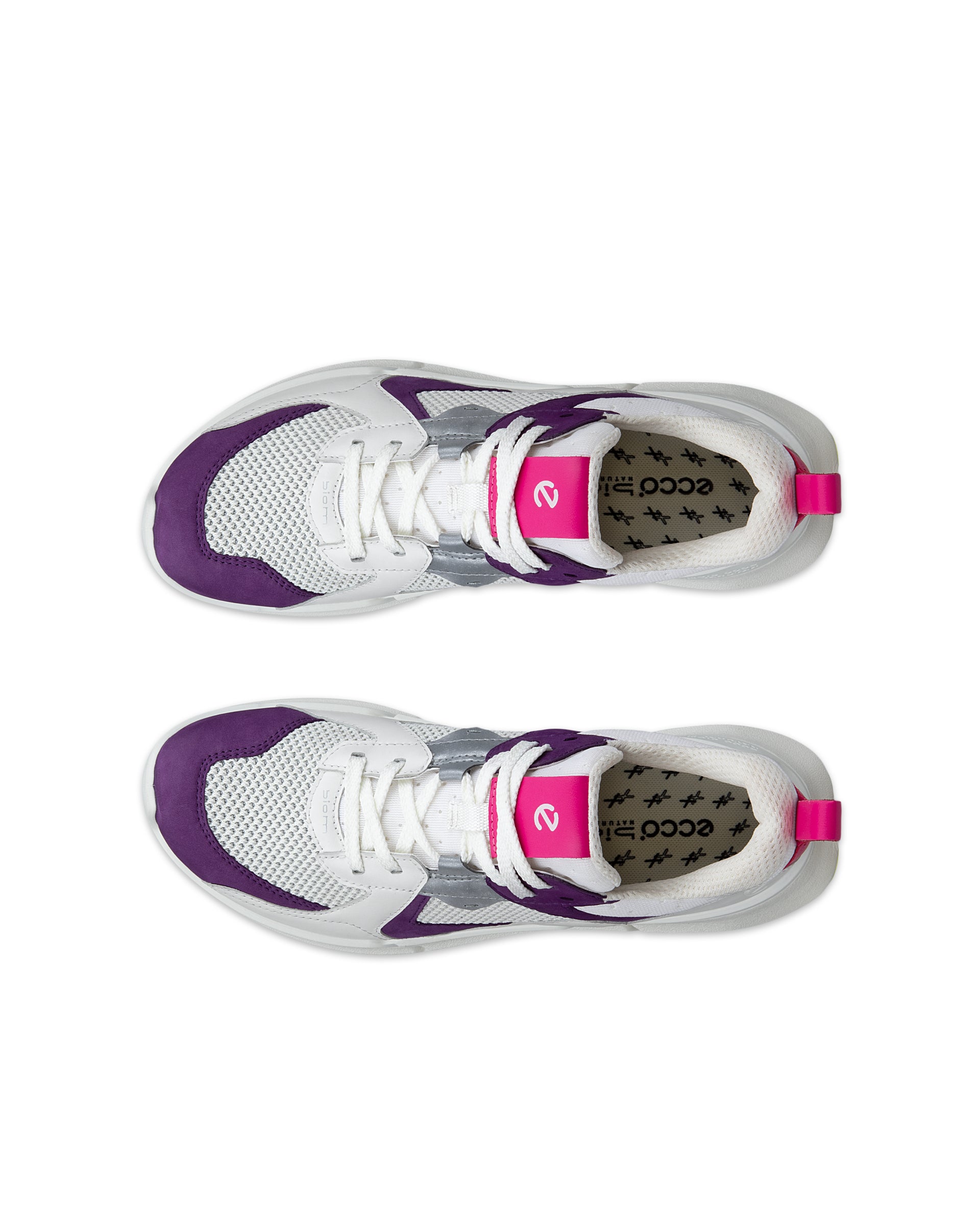 ECCO® BIOM 2.2 baskets en nubuck pour femme - Blanc - Top left pair