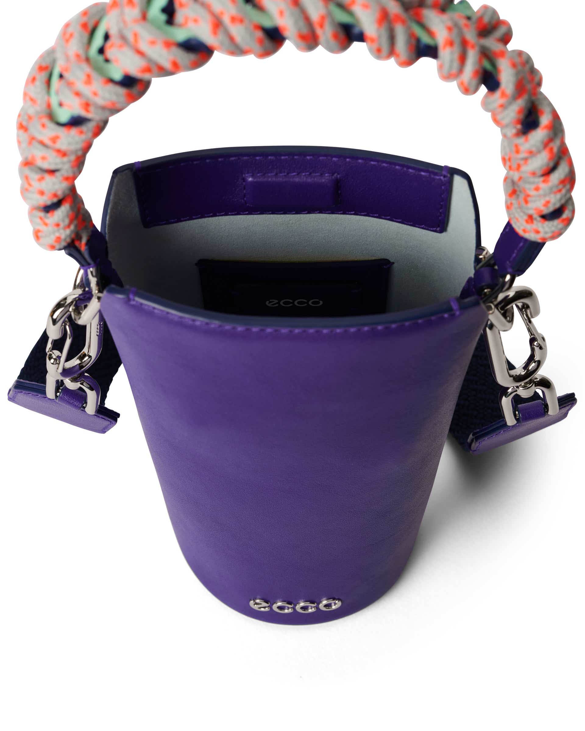 ECCO® Pot Soft Smooth Leather Crossbody Bag - Purple - Inside