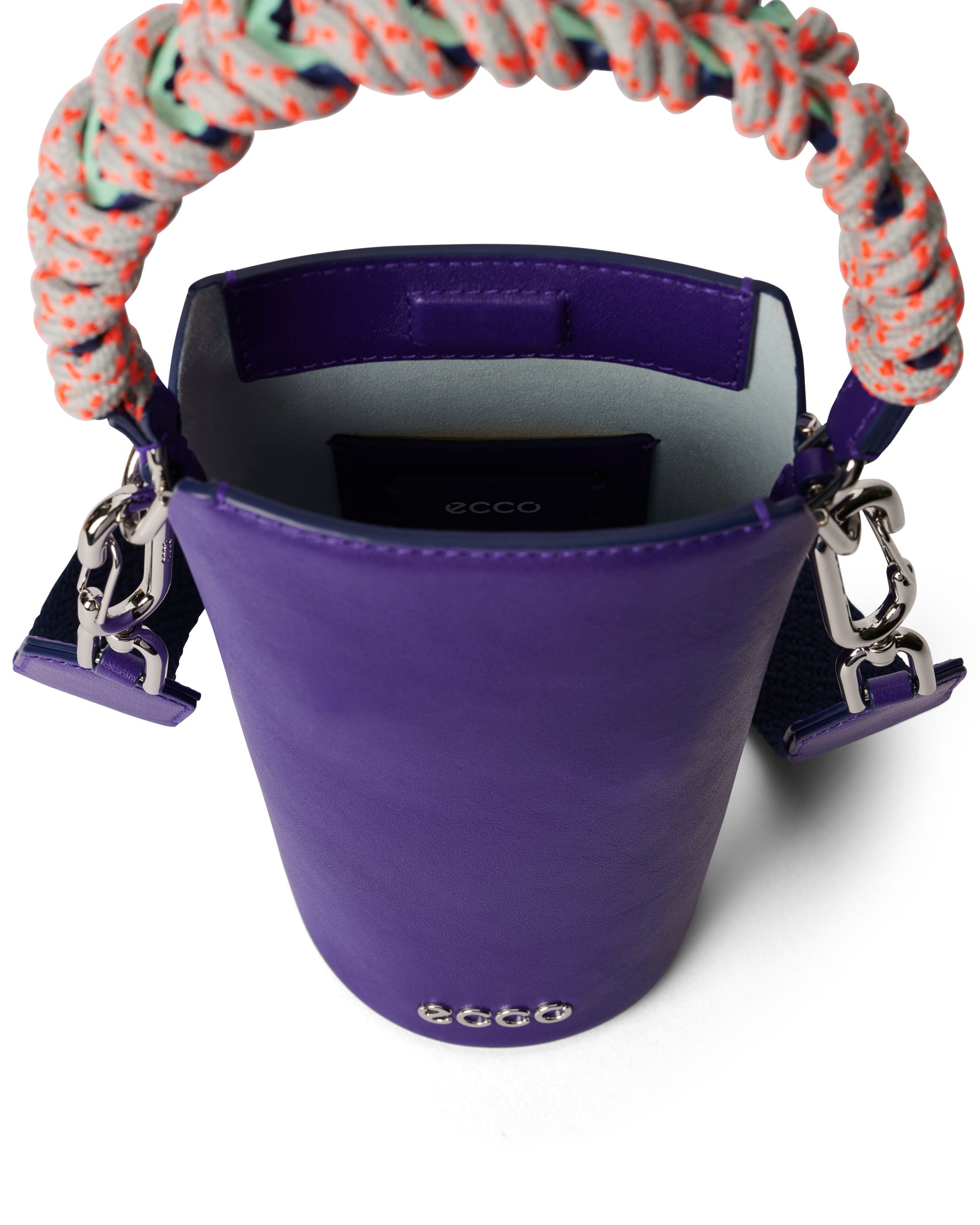 ECCO® Pot Soft Smooth Leather Crossbody Bag - Purple - Inside