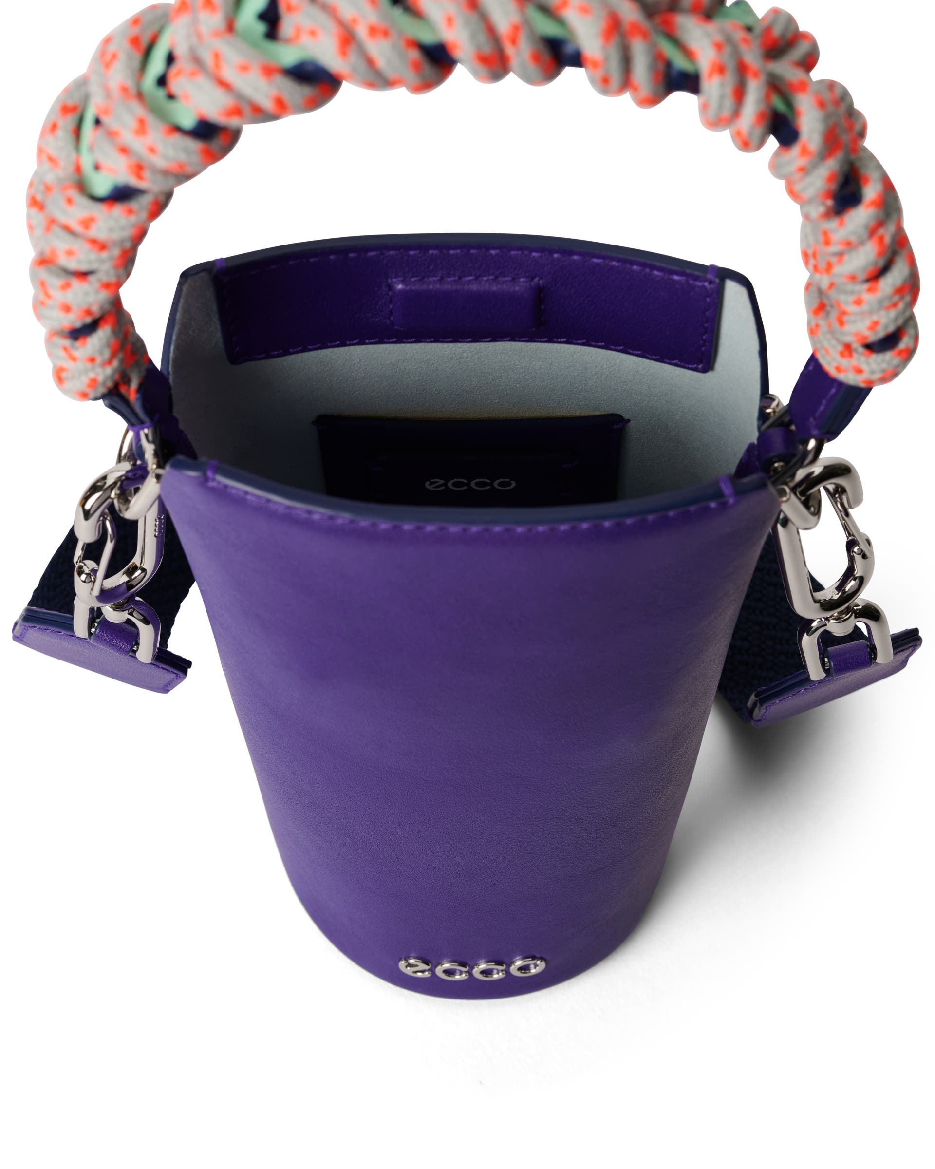 ECCO® Pot Soft Smooth Leather Crossbody Bag - Purple - Inside