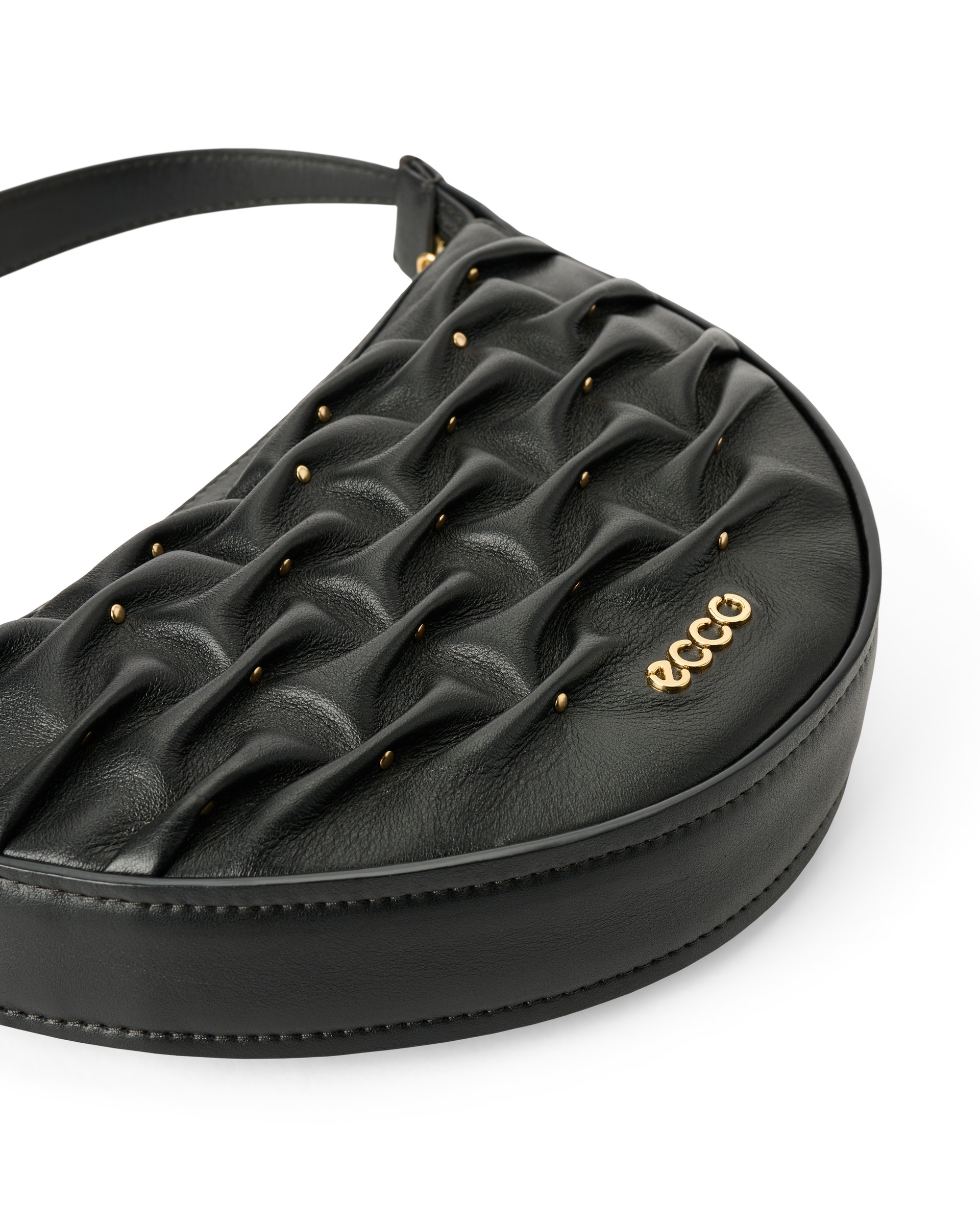 ECCO® Fortune Bag kožna torba hobo - Crna - Detail-2