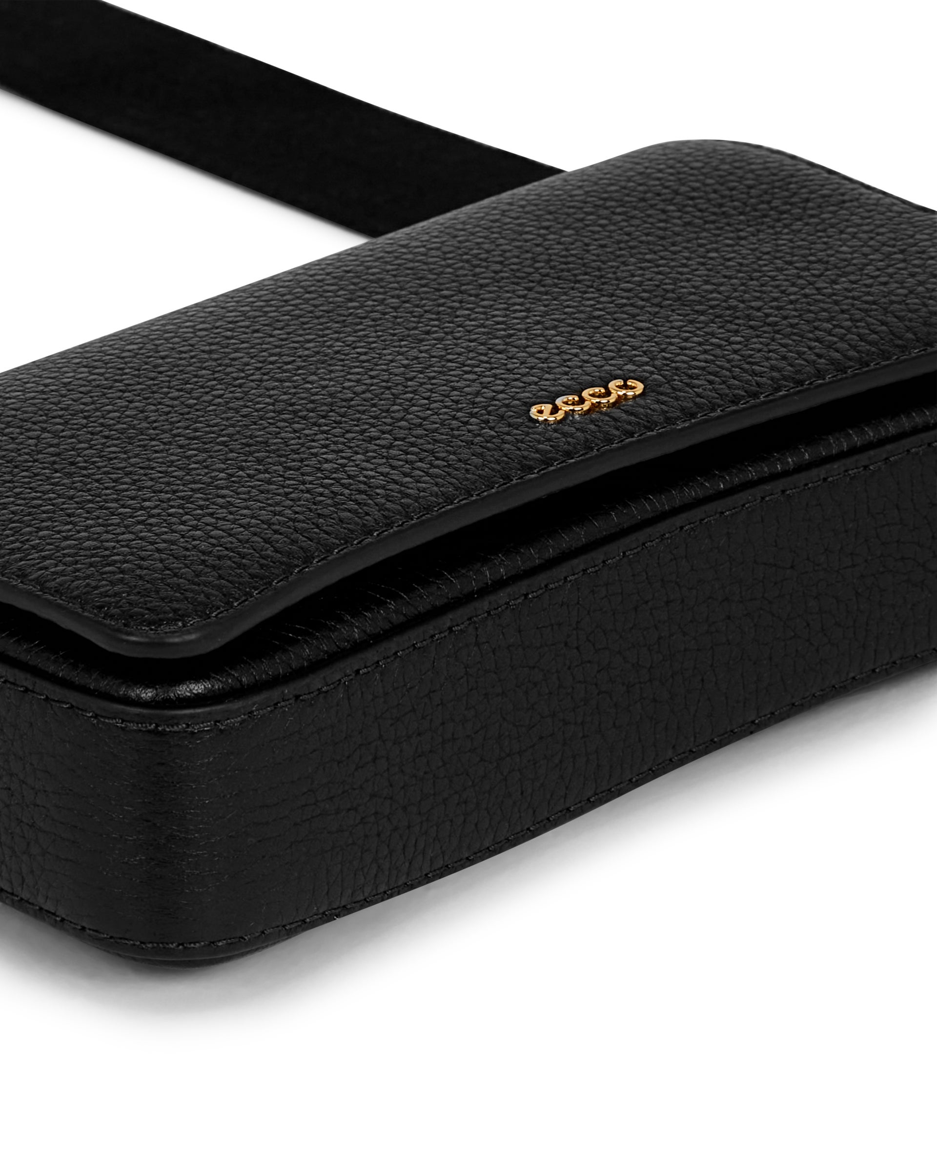 Usnjena ramenska torba ECCO® Pinch - Črna - Detail-1
