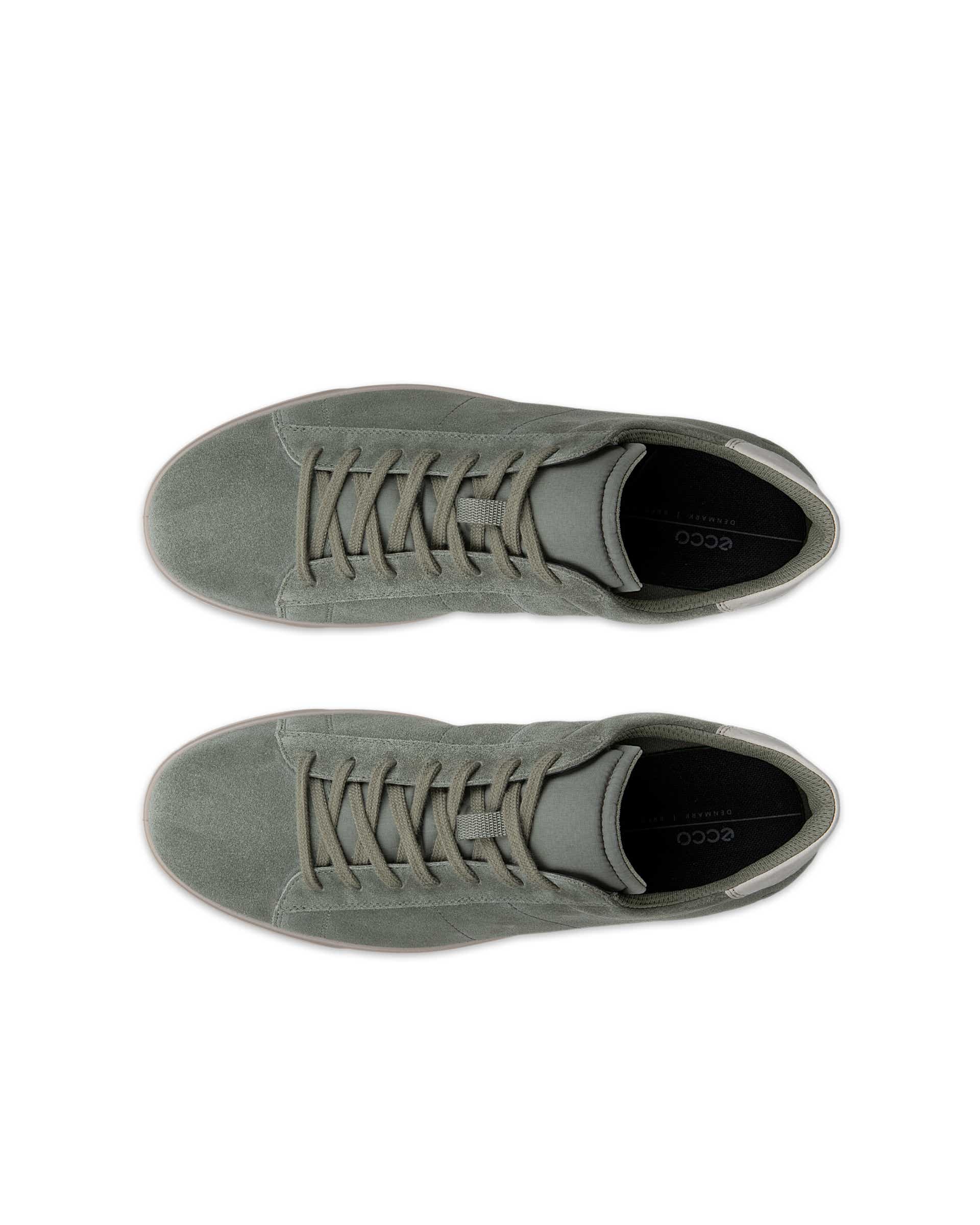 ECCO® STREET LITE herre sneakers semsket skinn - Grønn - Top left pair
