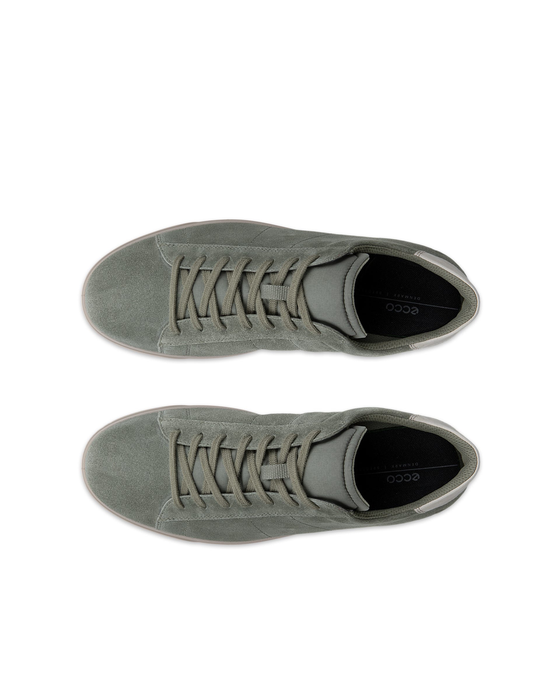 ECCO® STREET LITE herre sneakers semsket skinn - Grønn - Top left pair