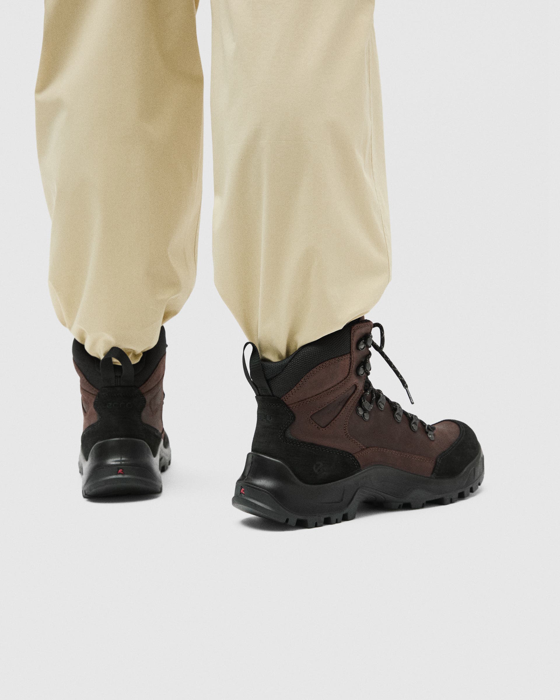 Men's ECCO® Offroad Nubuck Waterproof Mid-Cut Outdoor Boot - Brown - Lifestyle image-1