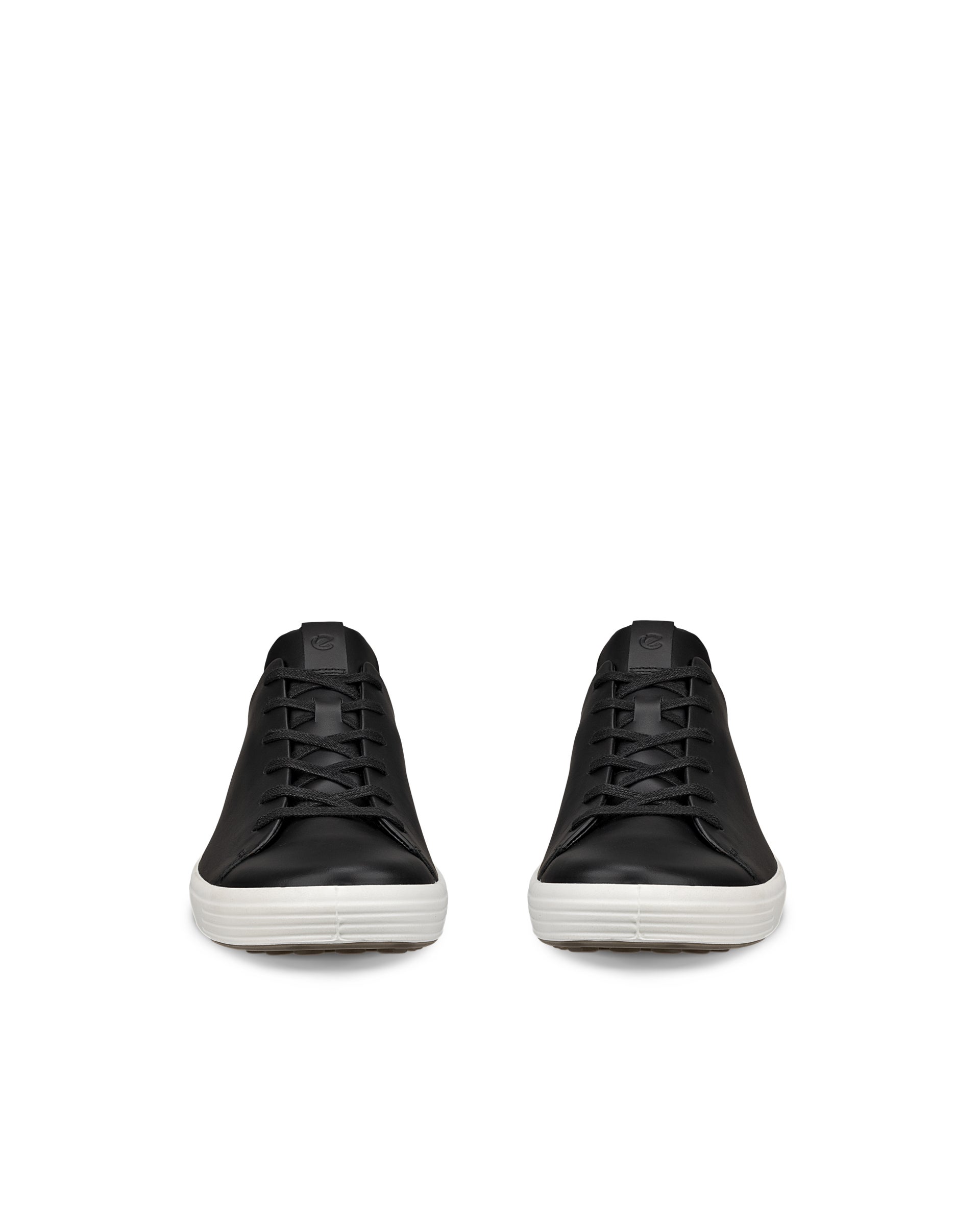 Chaussure à lacets ECCO® Soft 7 en cuir pour hommes - Noir - Front pair