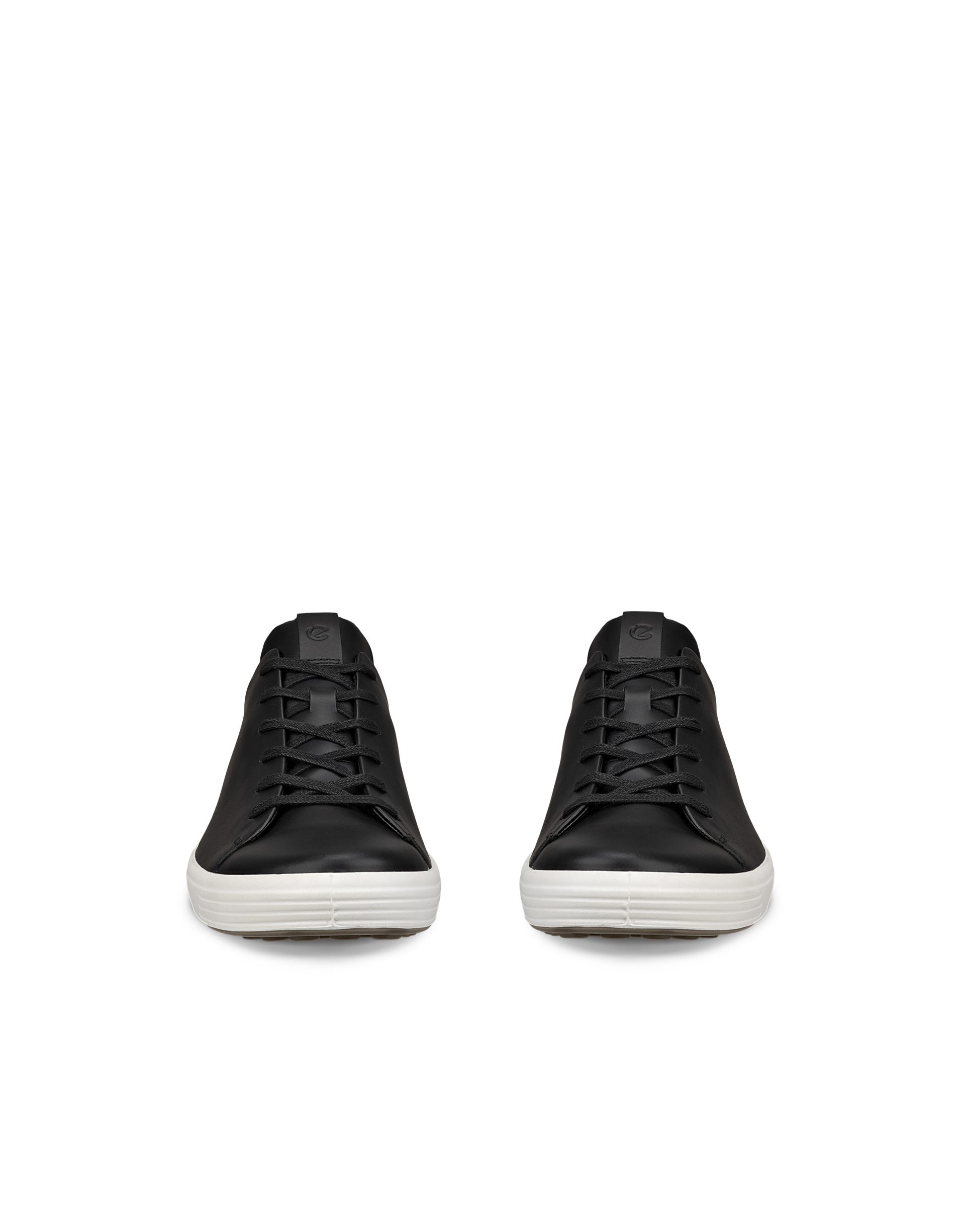 Men's ECCO® Soft 7 Leather Lace-Up Shoe - Black - Front pair