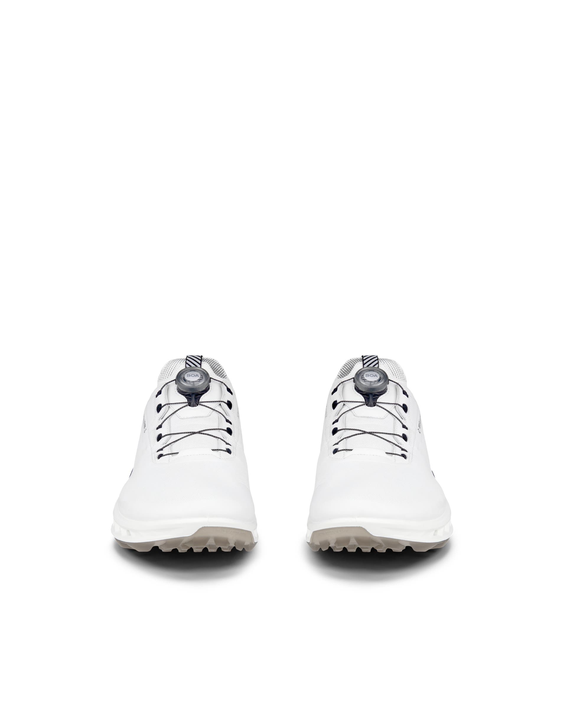 Men's ECCO® Golf Biom C4 BOA Leather Gore-Tex Golf Shoe - White - Front pair