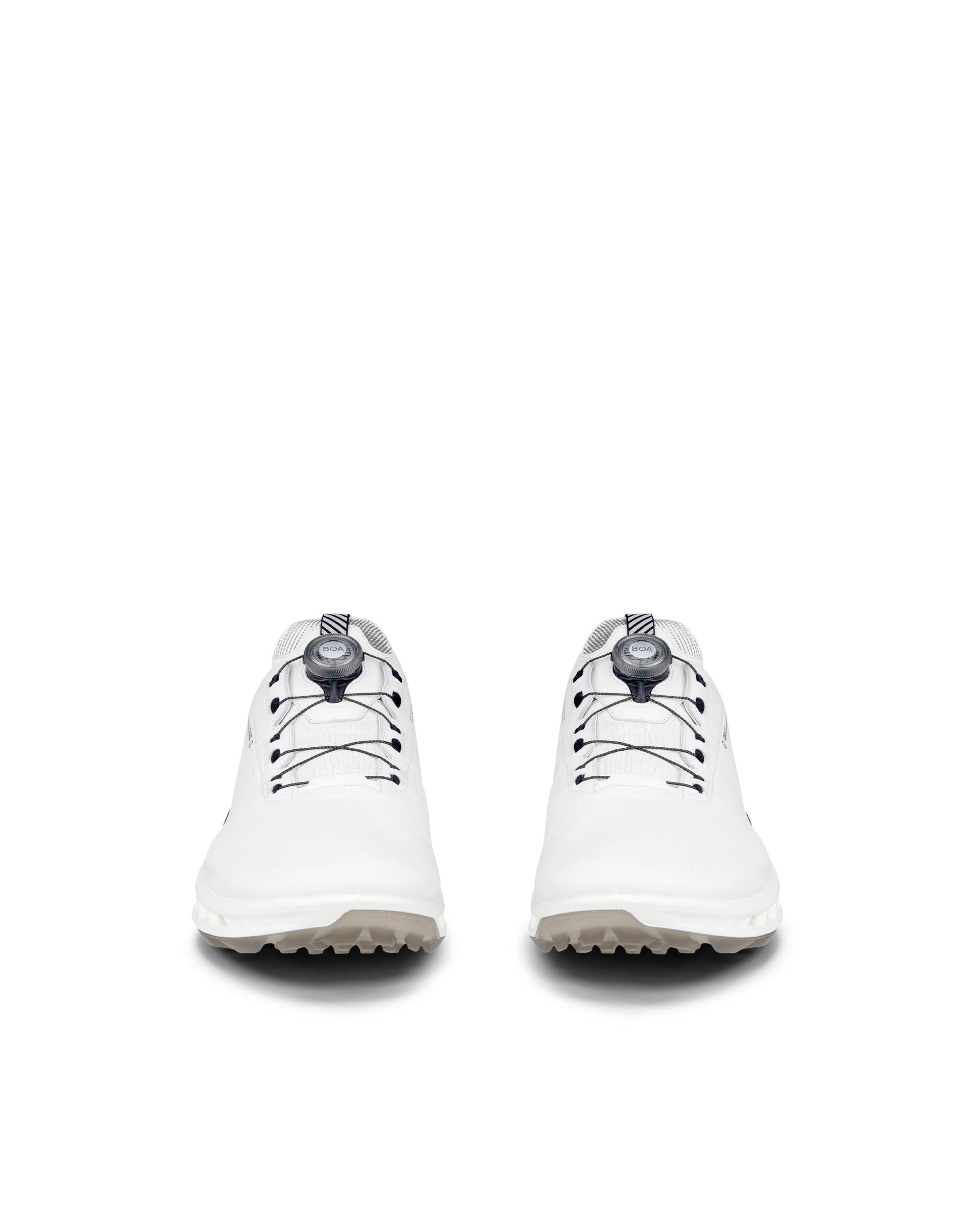 Men's ECCO® Golf Biom C4 BOA Leather Gore-Tex Golf Shoe - White - Front pair