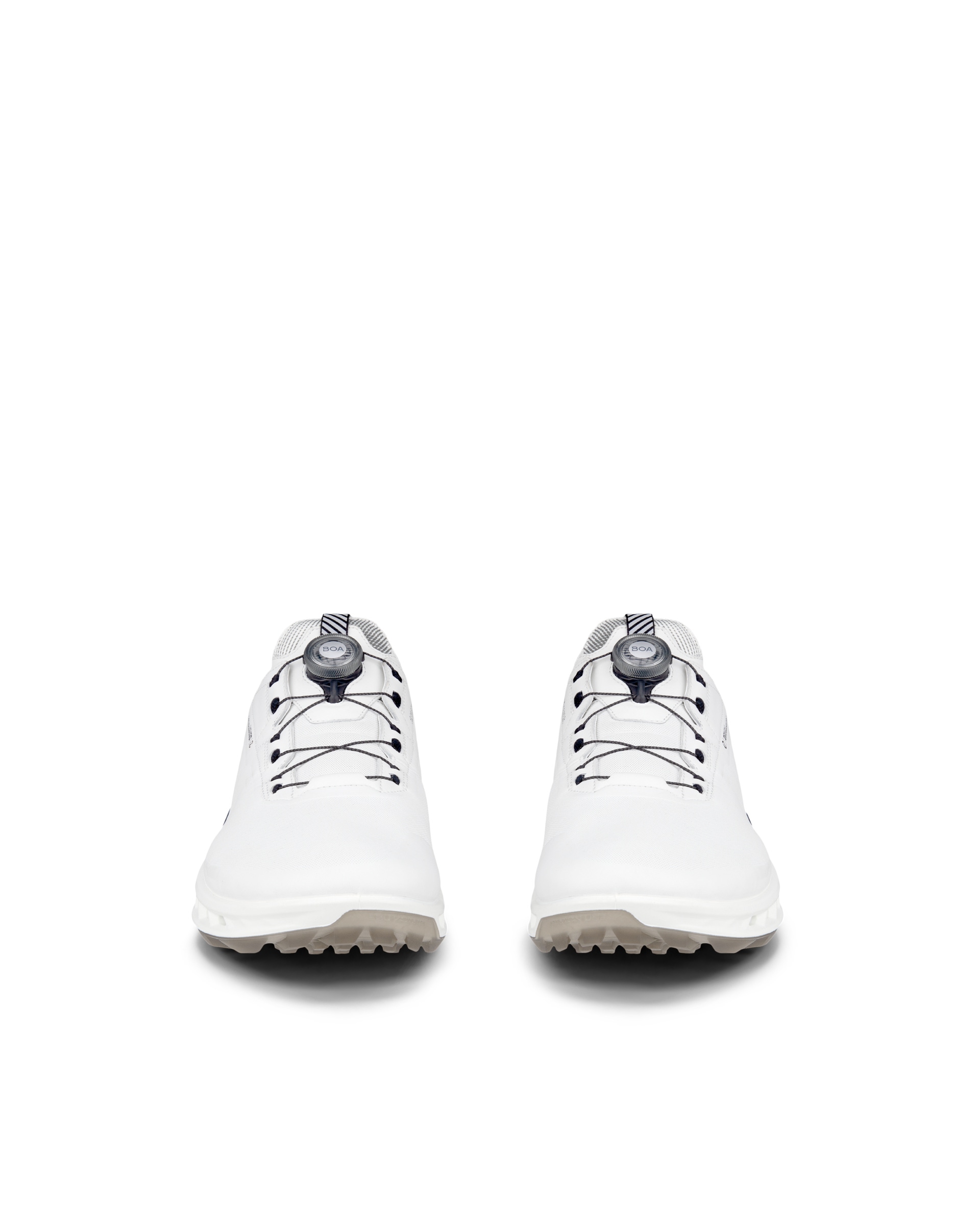 Men's ECCO® Golf Biom C4 BOA Leather Gore-Tex Golf Shoe - White - Front pair