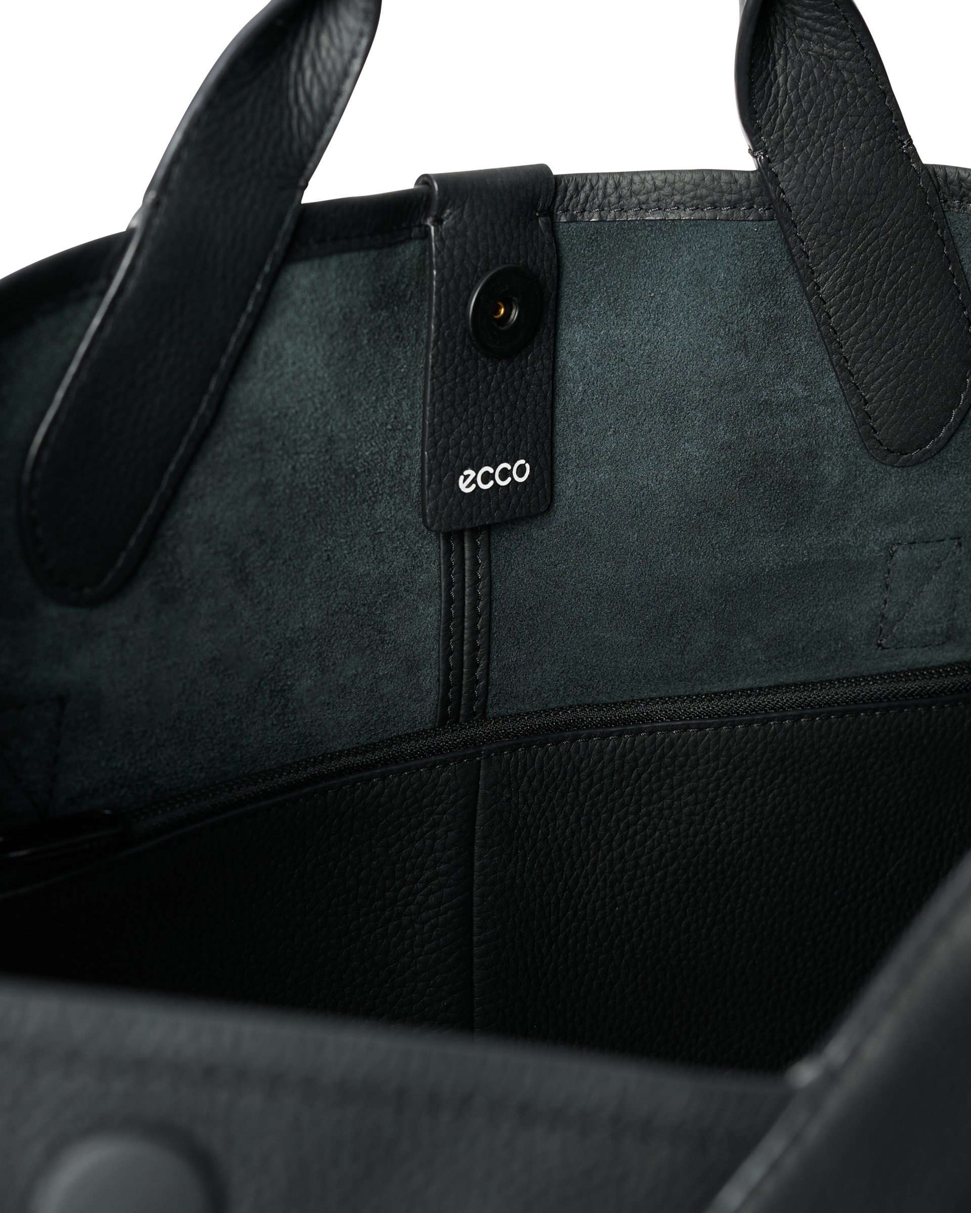 ECCO® East-West Soft Leather Tote Bag - Black - Inside