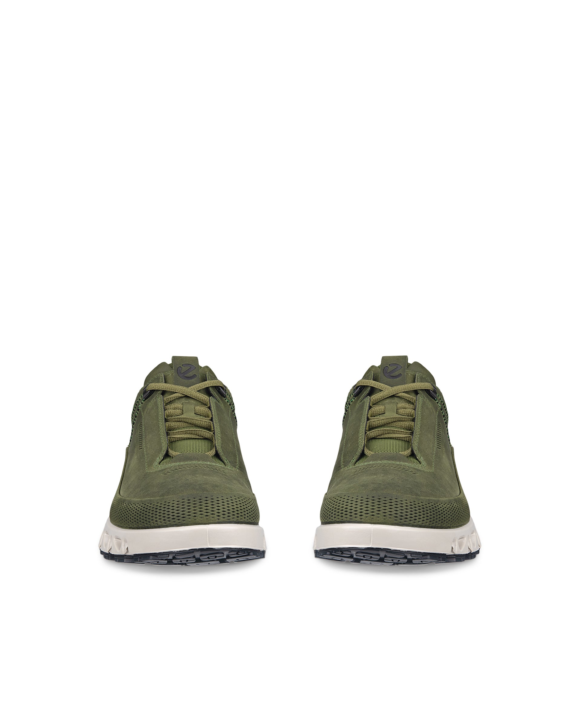 ECCO Multi Vent Low メンズ レザーGore-Texアウトドアスニーカー - グリーン - Front pair