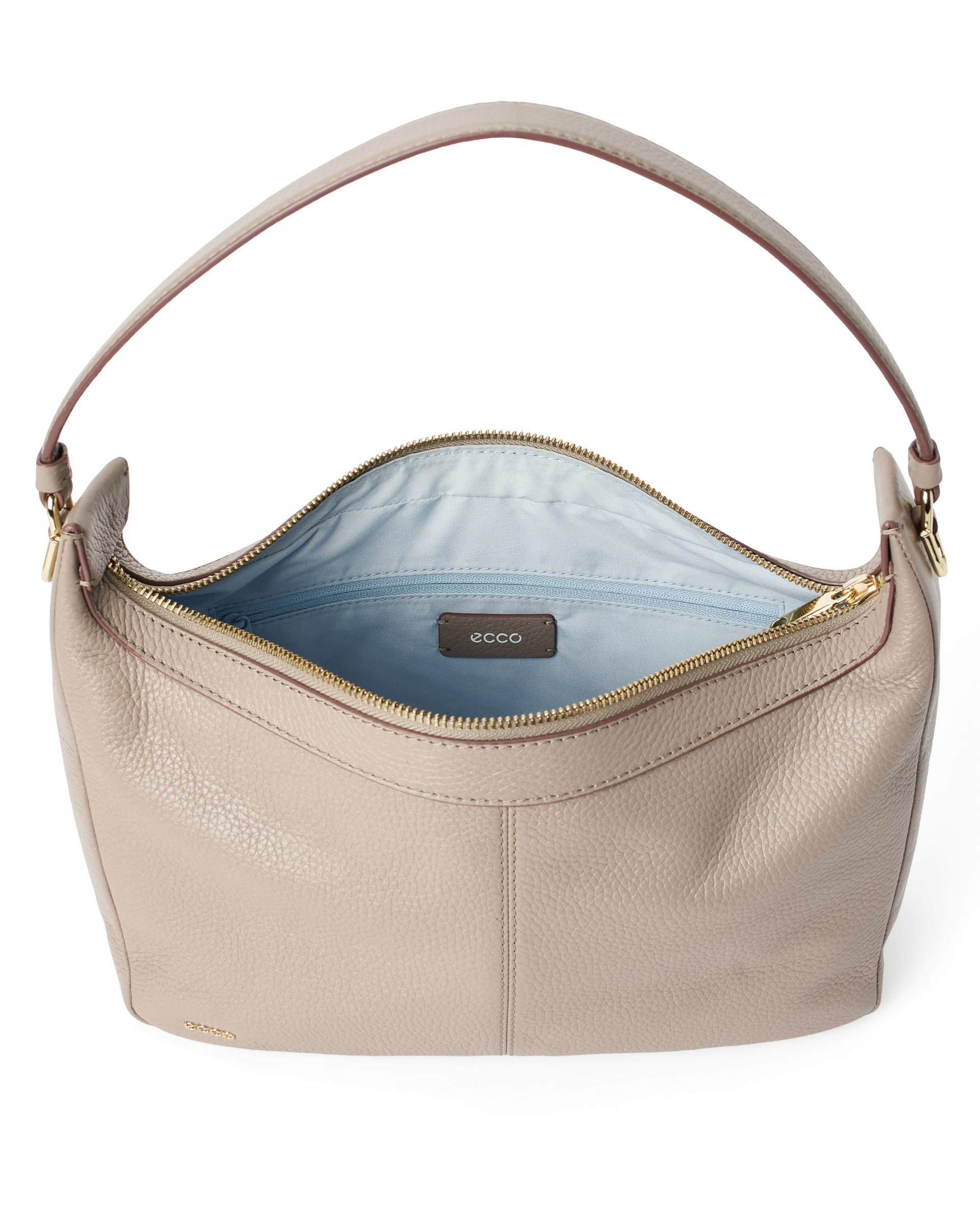 ECCO® Small Hobo Leather Shoulder & Crossbody Bag - Beige - Inside