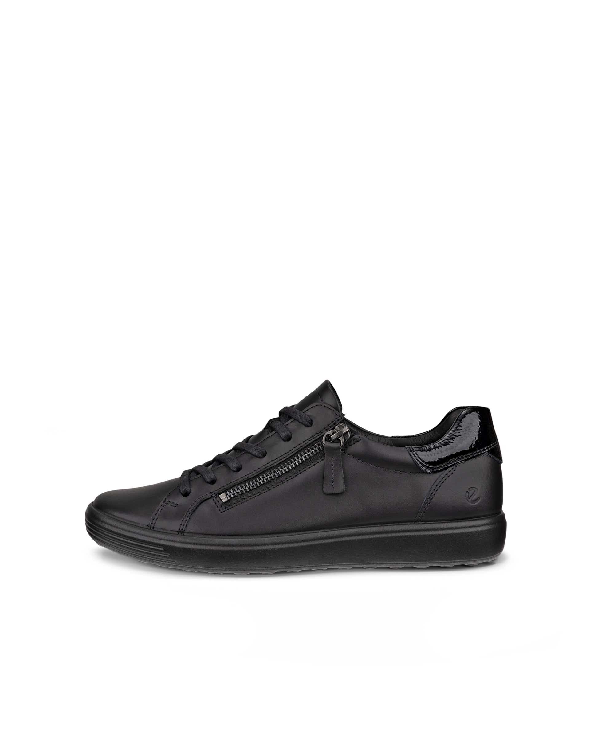 ECCO SOFT 7 SIDE ZIP Women ウィメンズ レザースニーカー | ブラック ECCO SOFT 7 SIDE ZIP Women ウィメンズ レザースニーカー | ブラック