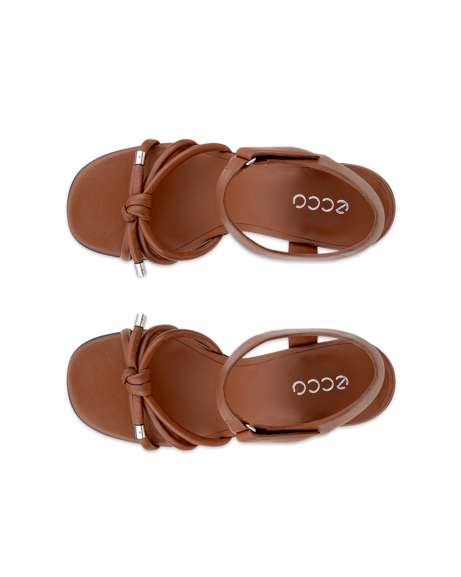 Women's ECCO® Sculpted Alba 65 Leather Heeled Sandal - Brown - Top left pair