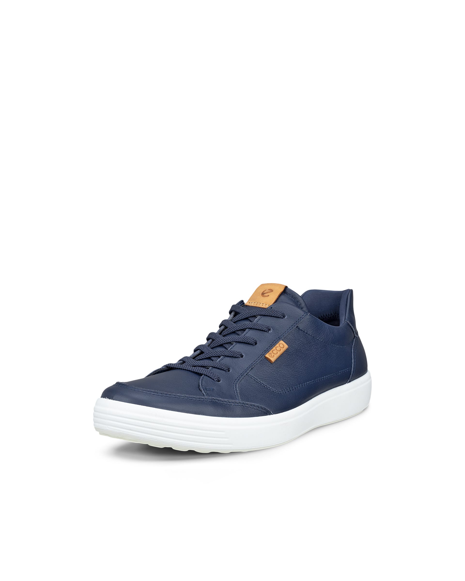 Miesten ECCO® SOFT 7 nahka tennari - Sininen - Main