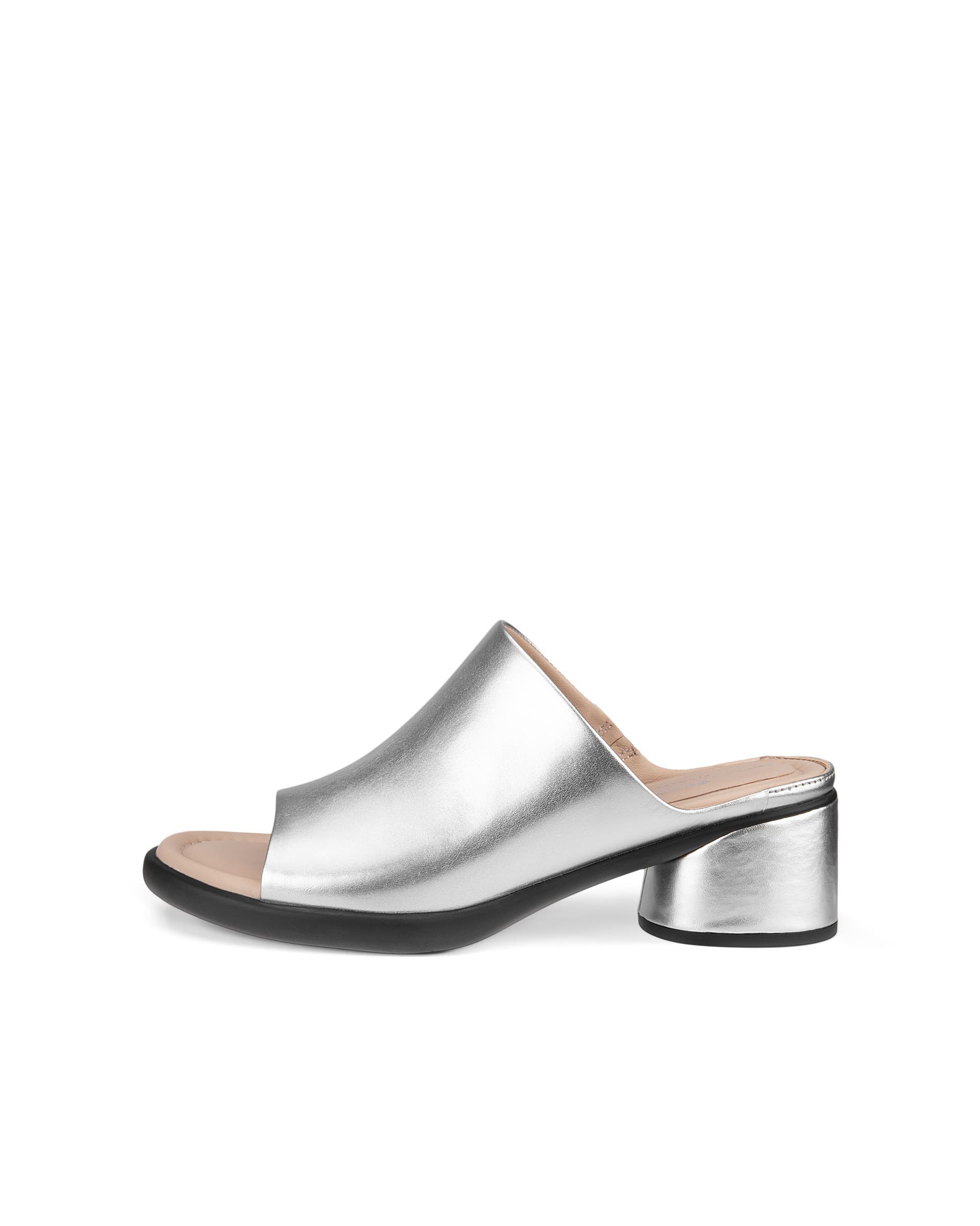 Women's ECCO® Sculpted LX 35 Leather Mule Sandal - Silver - Outside