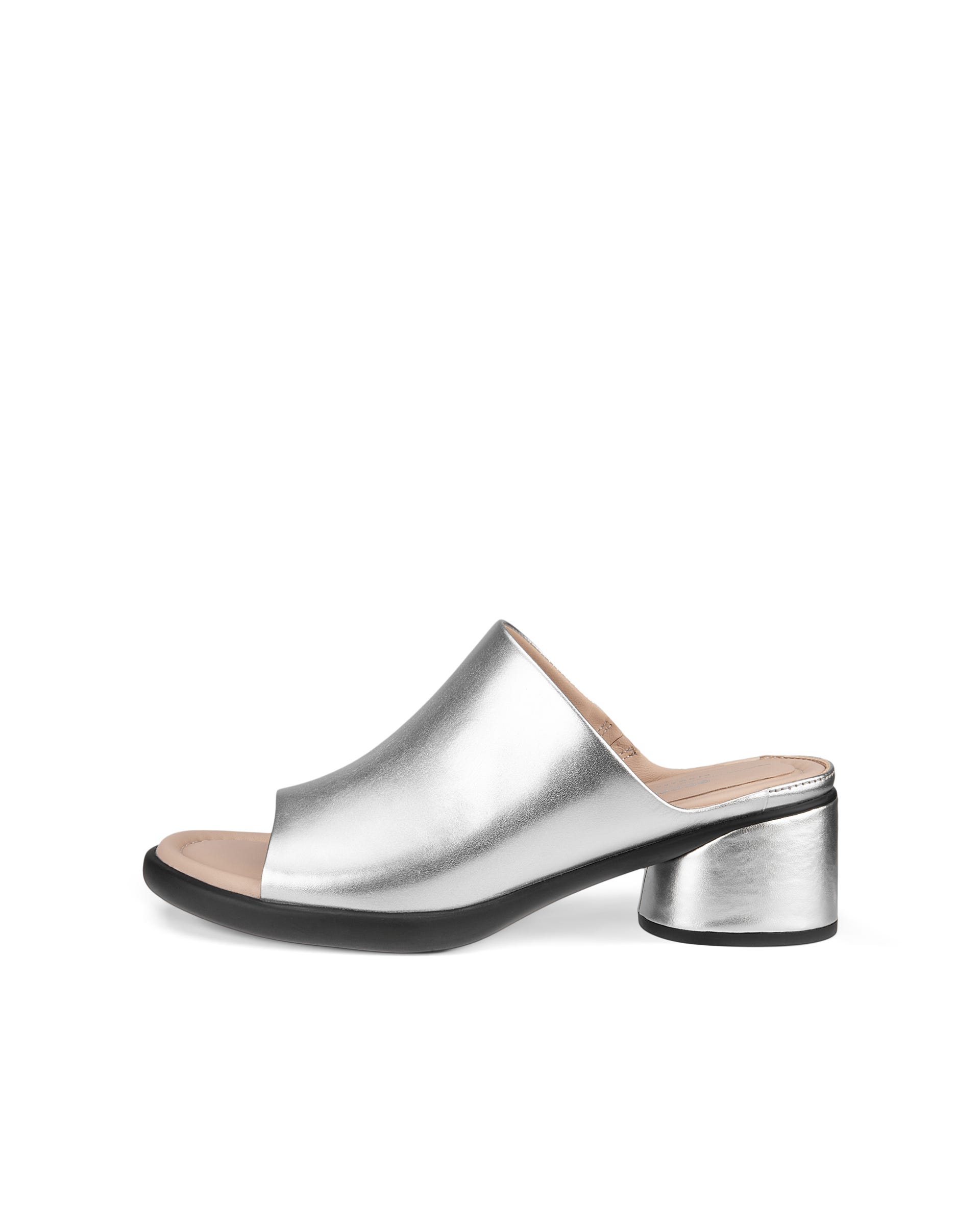 Women's ECCO® Sculpted LX 35 Leather Mule Sandal - Silver - Outside