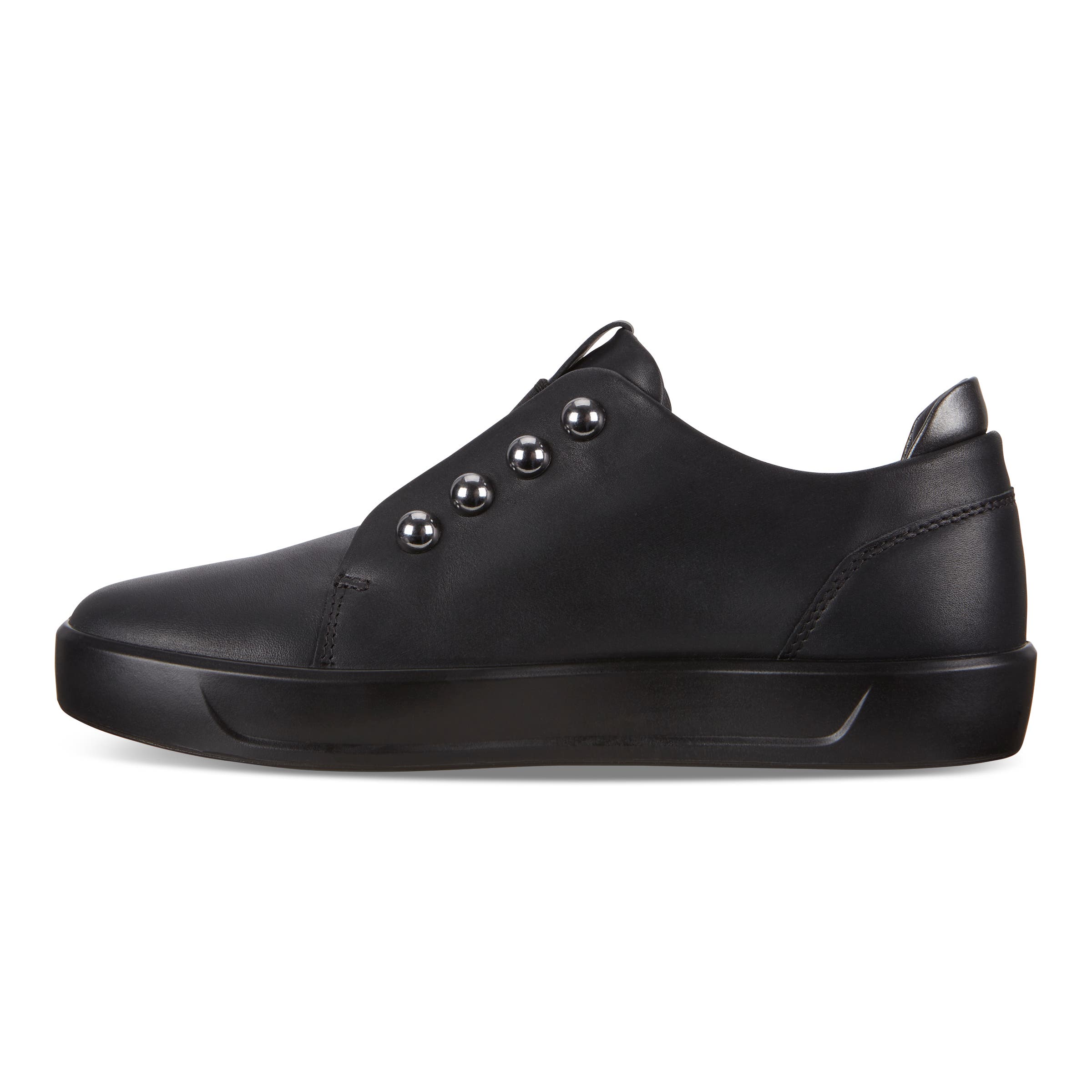Women's ECCO® Soft 8 Leather Slip-On Sneaker - Black - Inside
