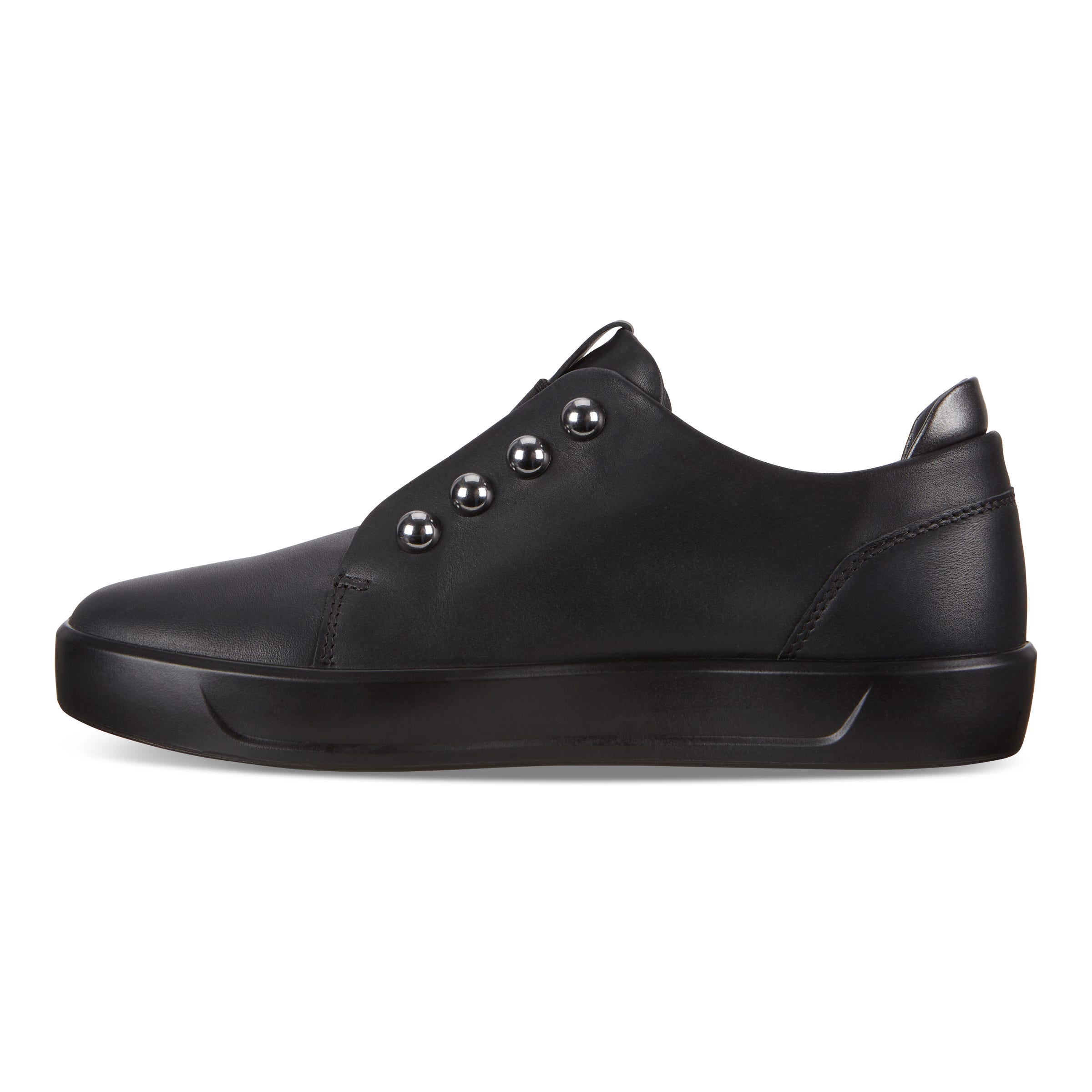 Women's ECCO® Soft 8 Leather Slip-On Sneaker - Black - Inside