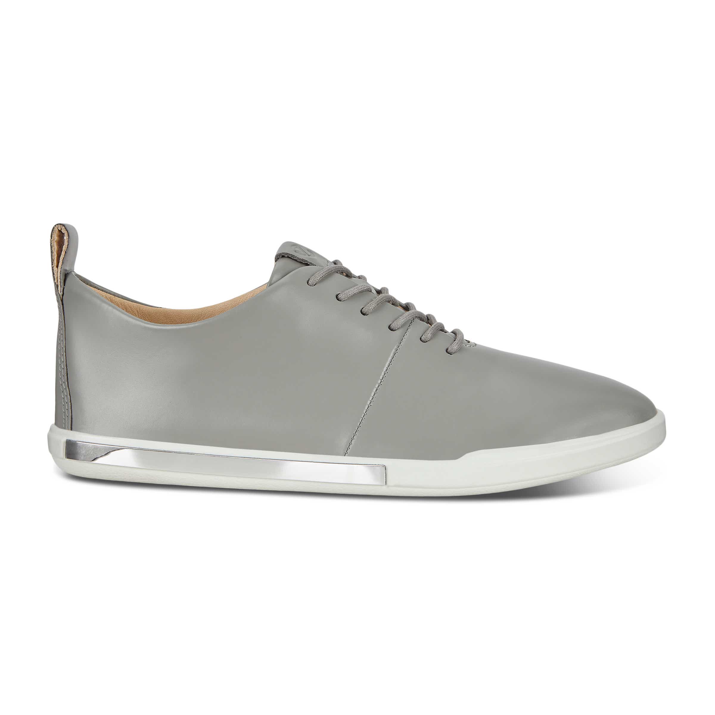 Women's ECCO® Simpil II Leather Sneaker - Grey - Outside