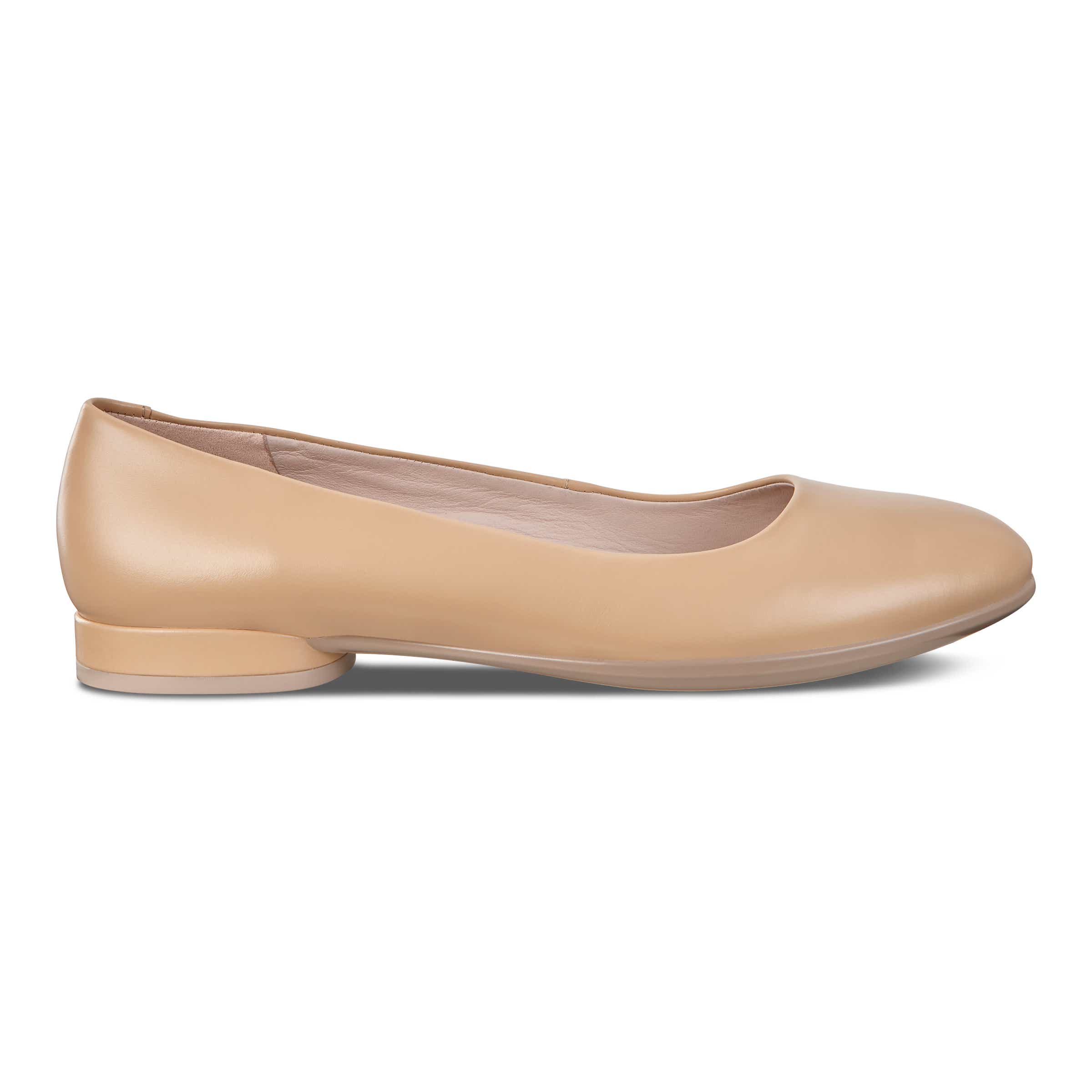 ECCO Anine ウィメンズ レザーバレリーナ - ベージュ - Outside