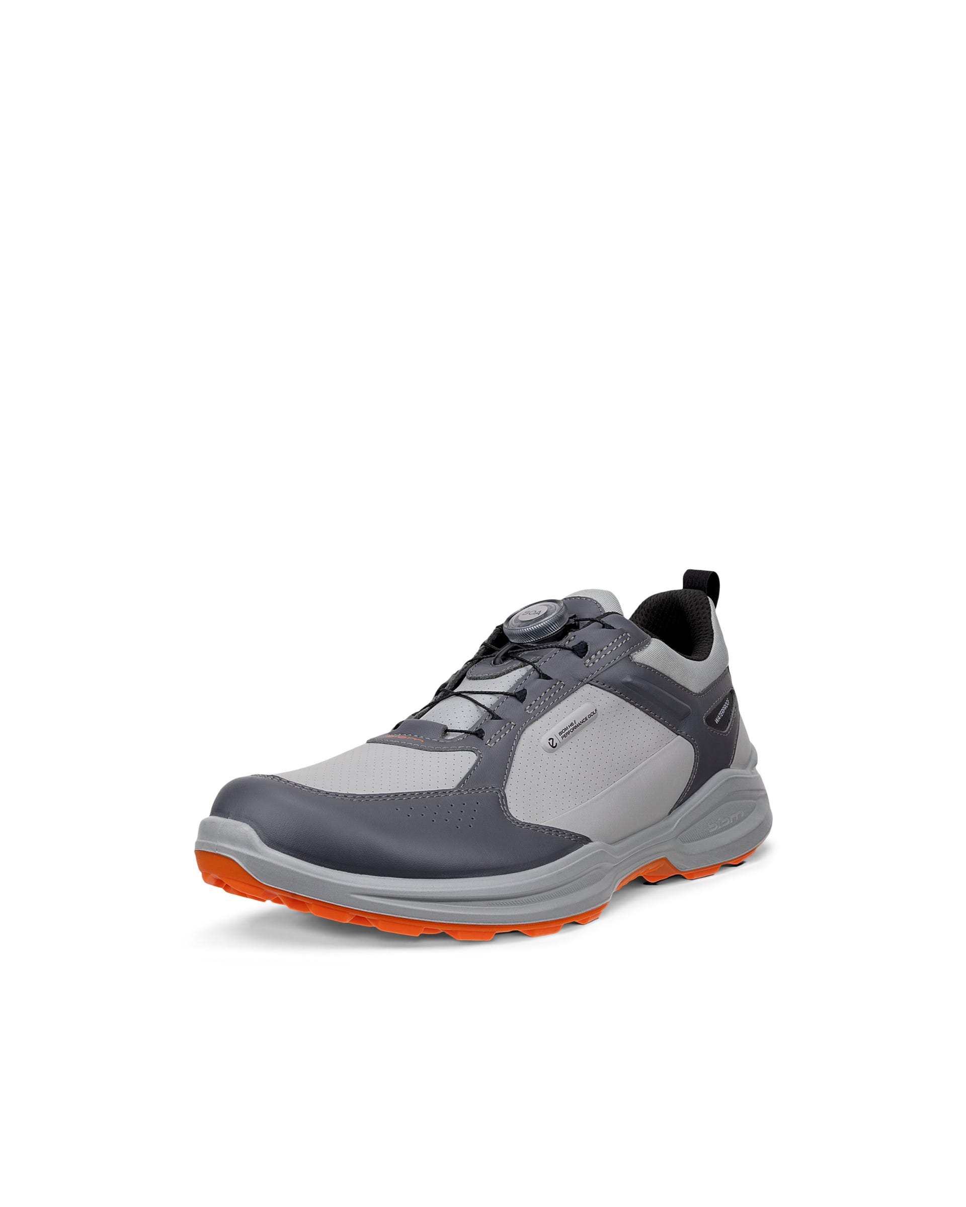 Men's ECCO® Golf Biom H6 BOA Leather Waterproof Shoe - Gray - Outside