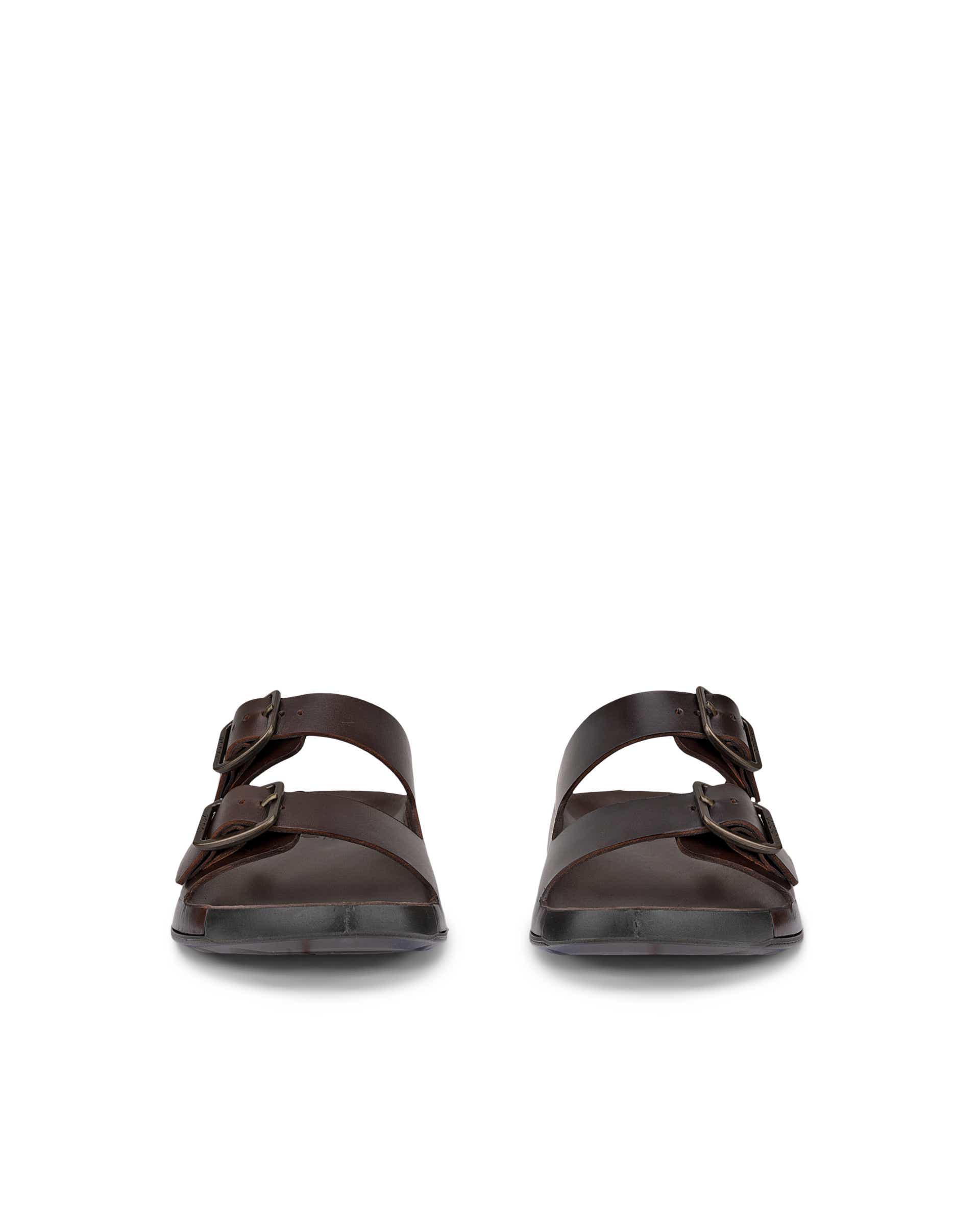 Men's ECCO® Cozmo Leather Two Strap Sandal - Brown - Front pair