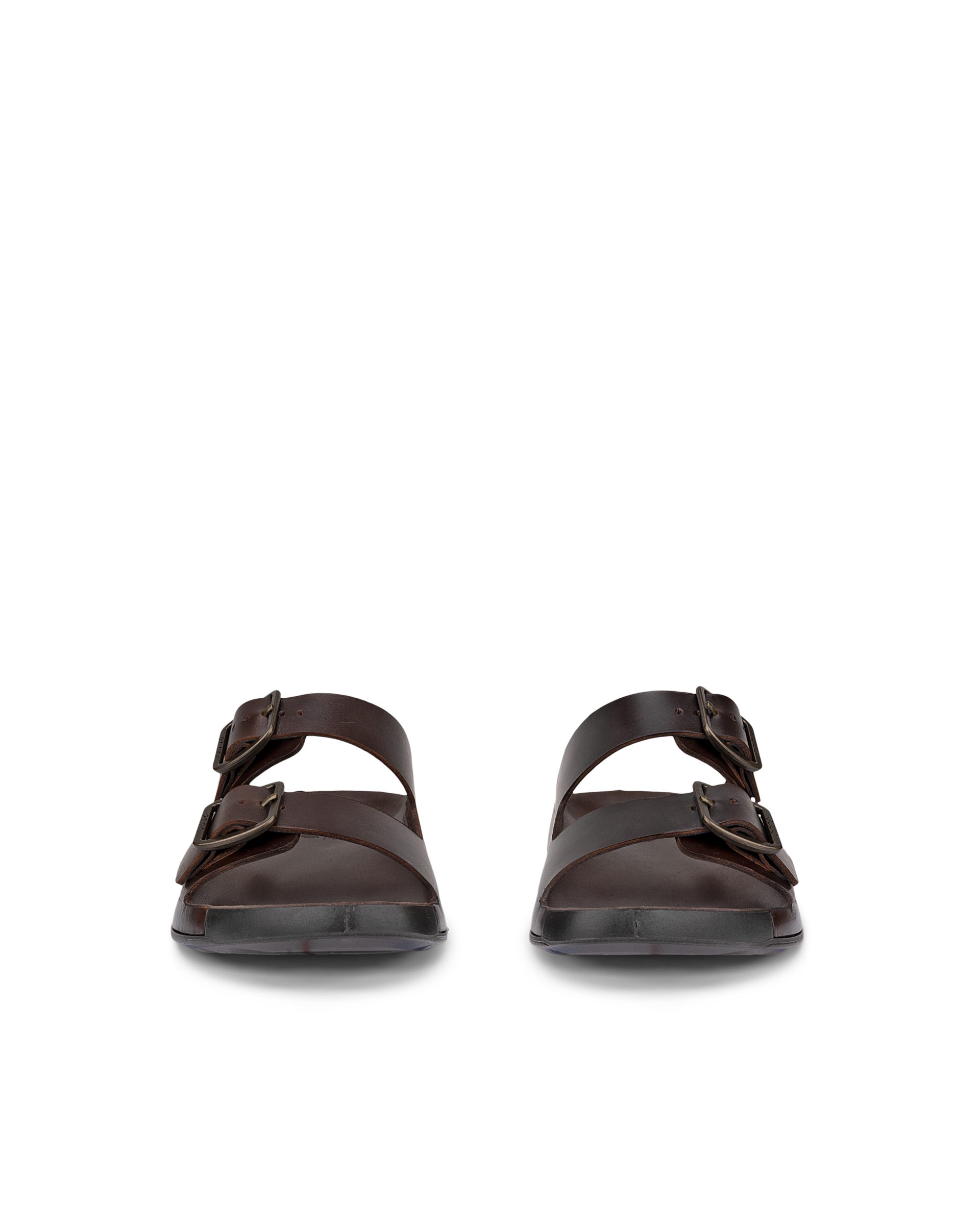 Men's ECCO® Cozmo Leather Two Strap Sandal - Brown - Front pair