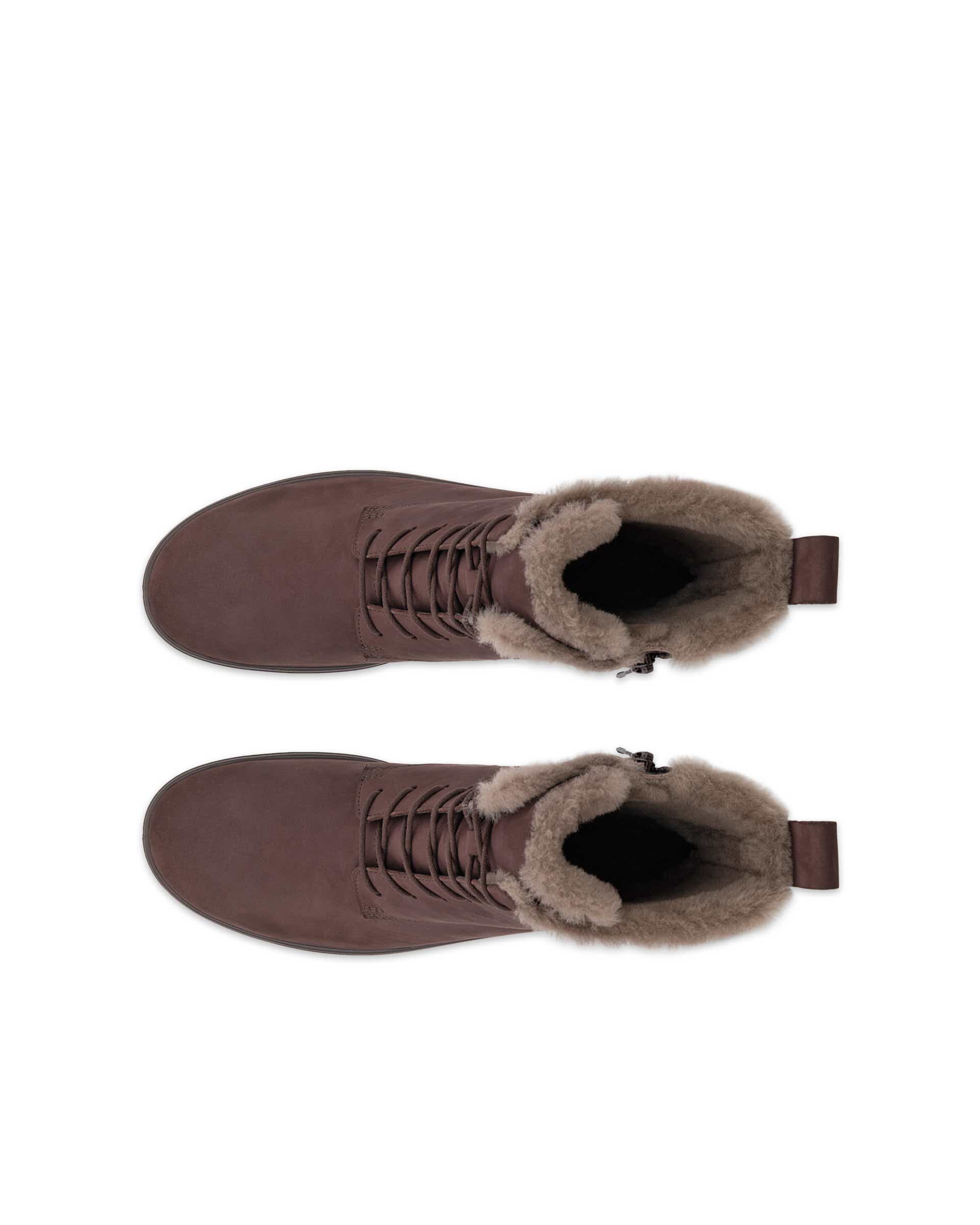 ECCO® SOFT 7 ženske srednje čizme od nubuka - Smeđa - Top left pair