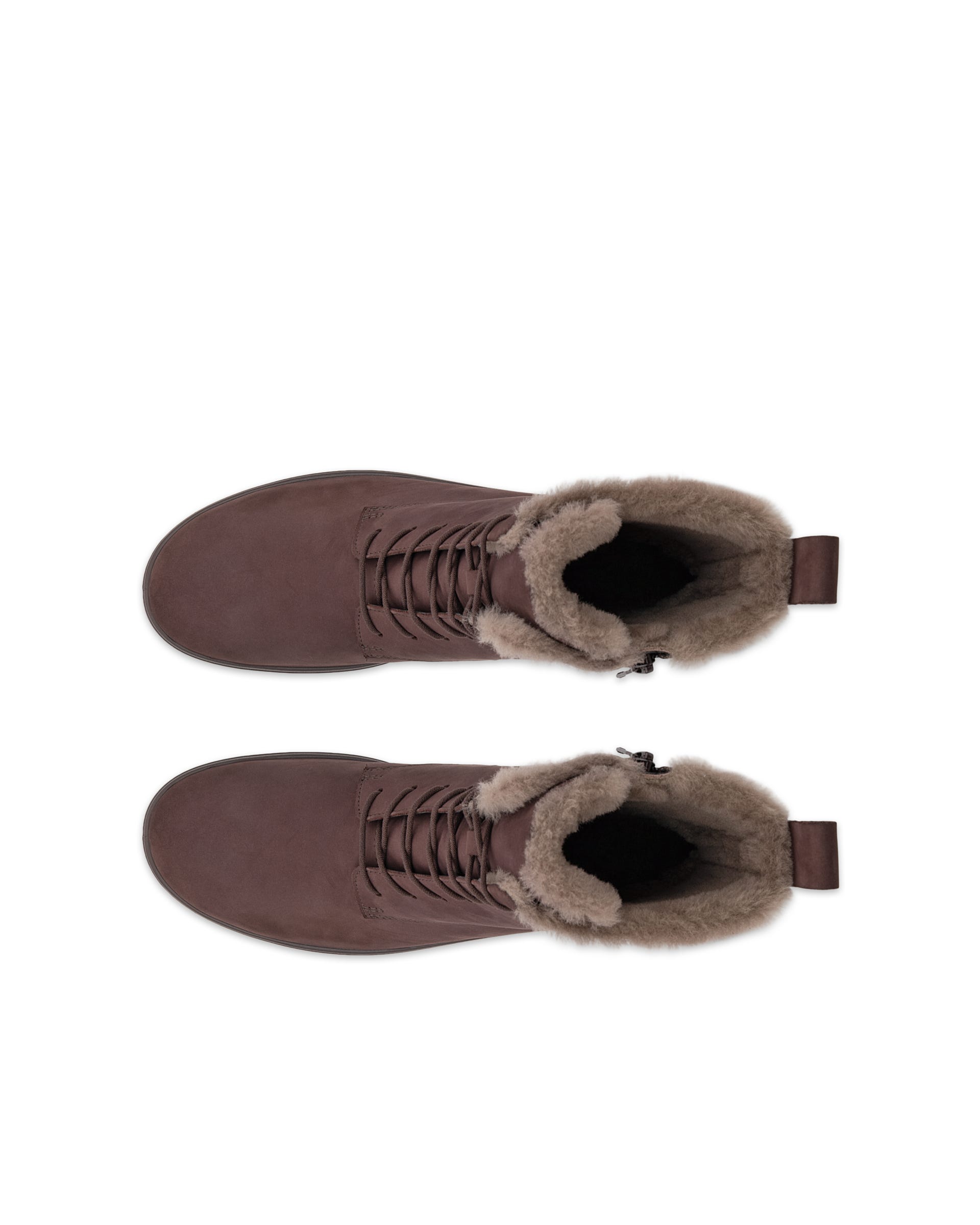 ECCO® SOFT 7 ženske srednje čizme od nubuka - Smeđa - Top left pair