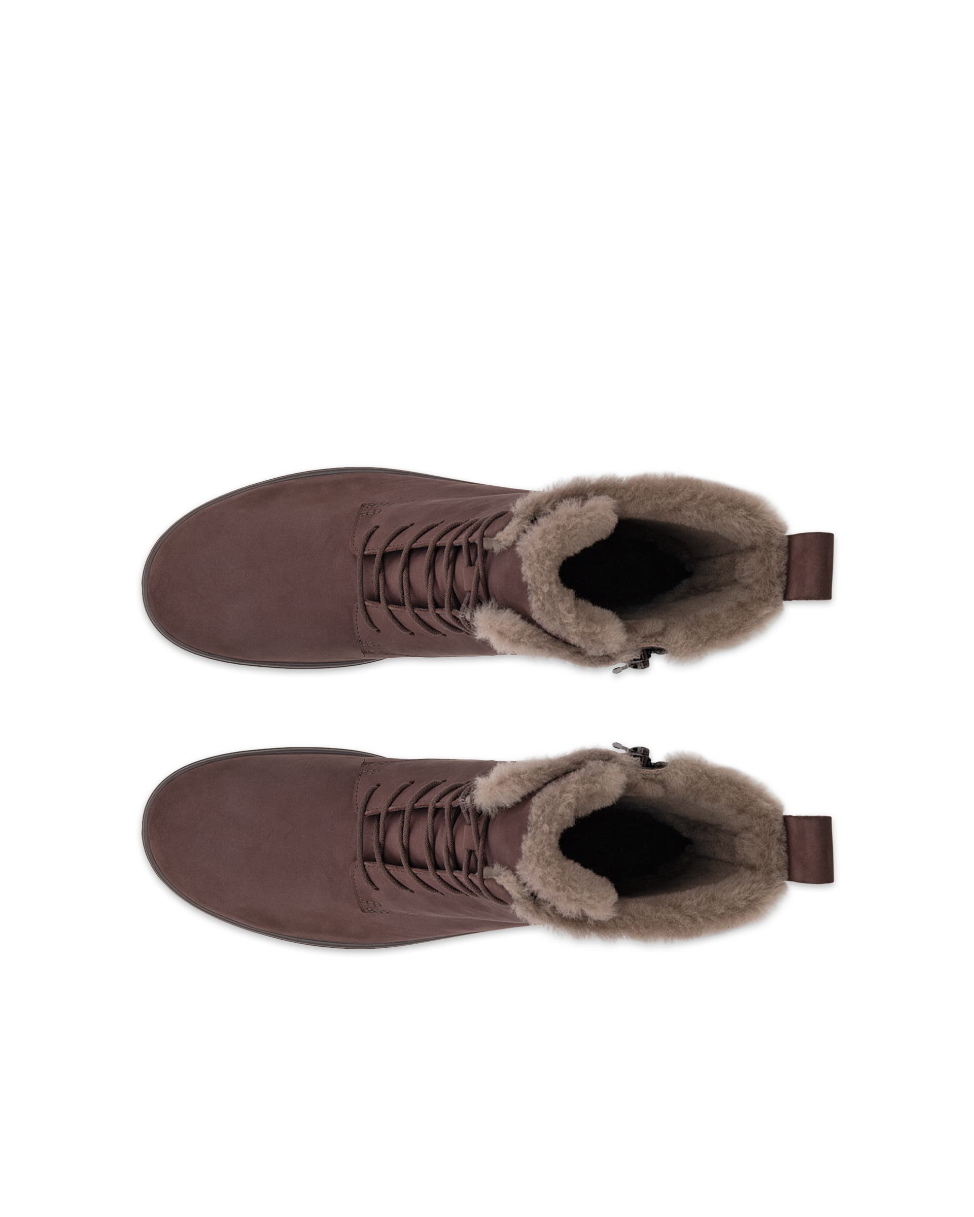 ECCO® SOFT 7 ženske srednje čizme od nubuka - Smeđa - Top left pair