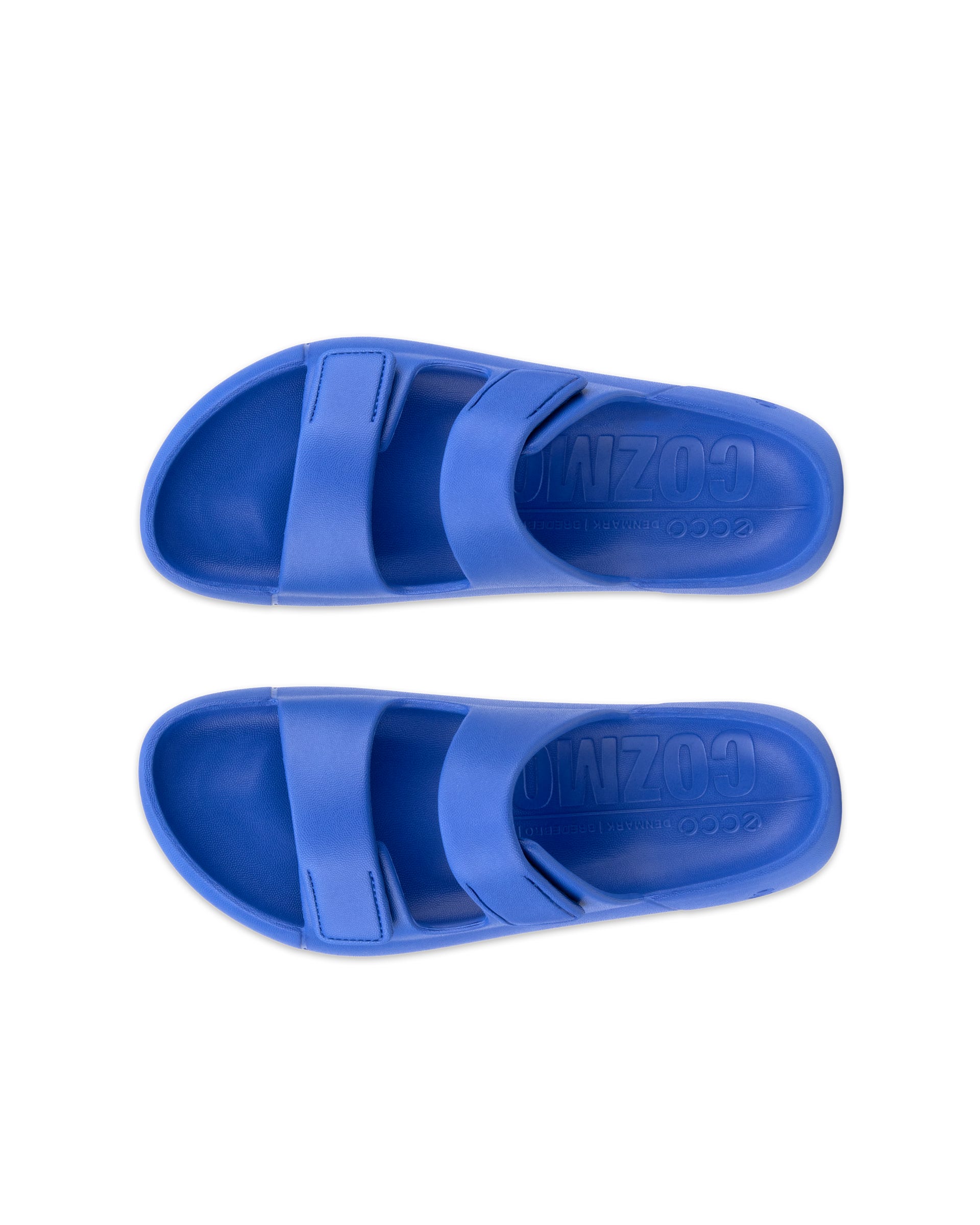 Unisex ECCO® Cozmo E Two Strap Sandal - Blue - Top left pair