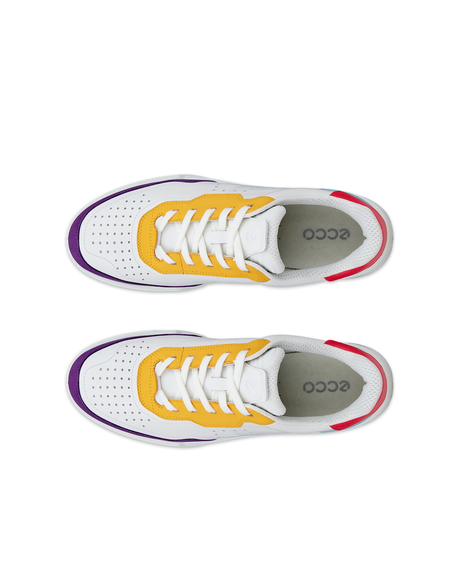 Women's ECCO® Street Court Leather Sneaker - Multicolour - Top left pair