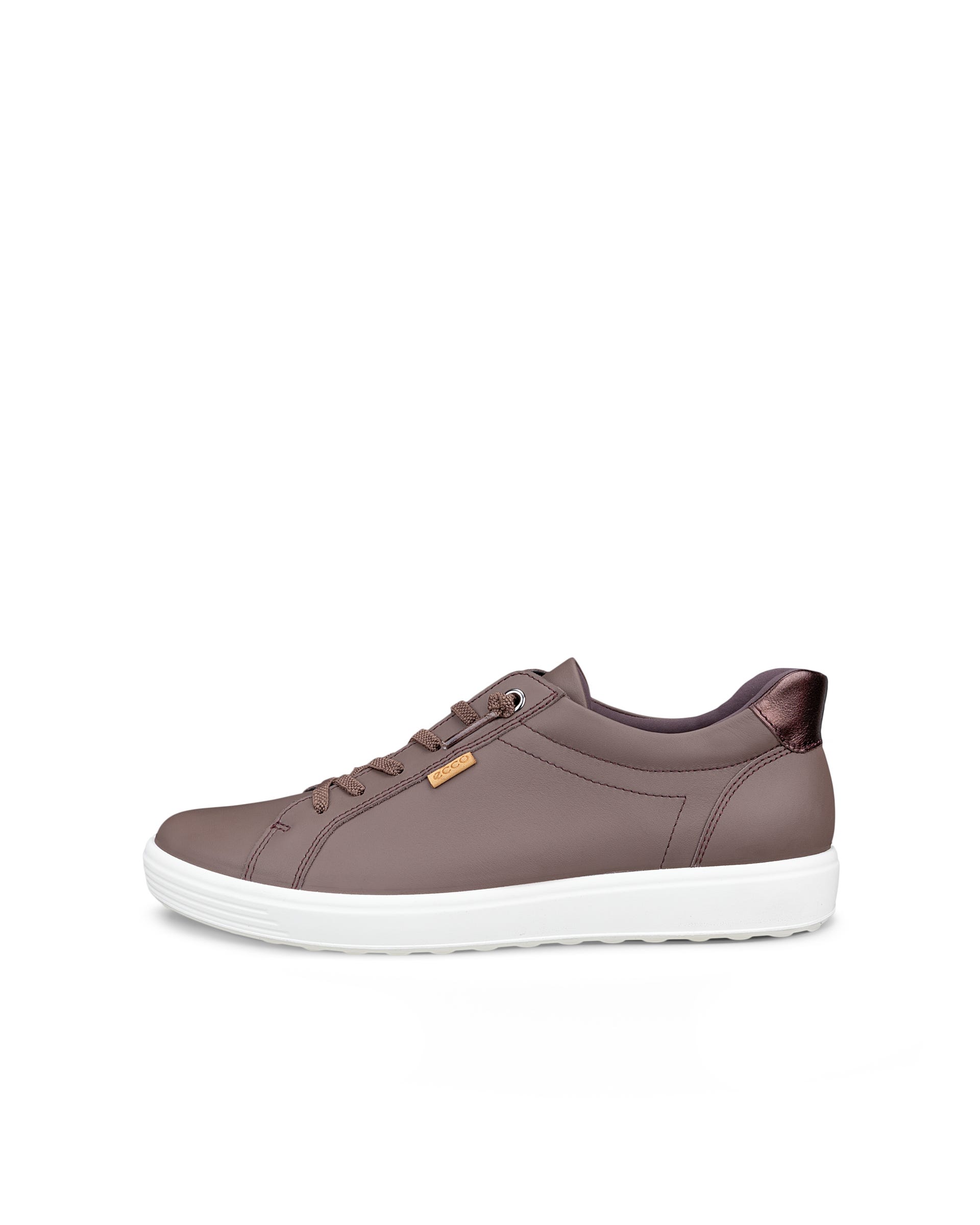 Women's ECCO® SOFT 7 Leather Trainer - Purple - Outside