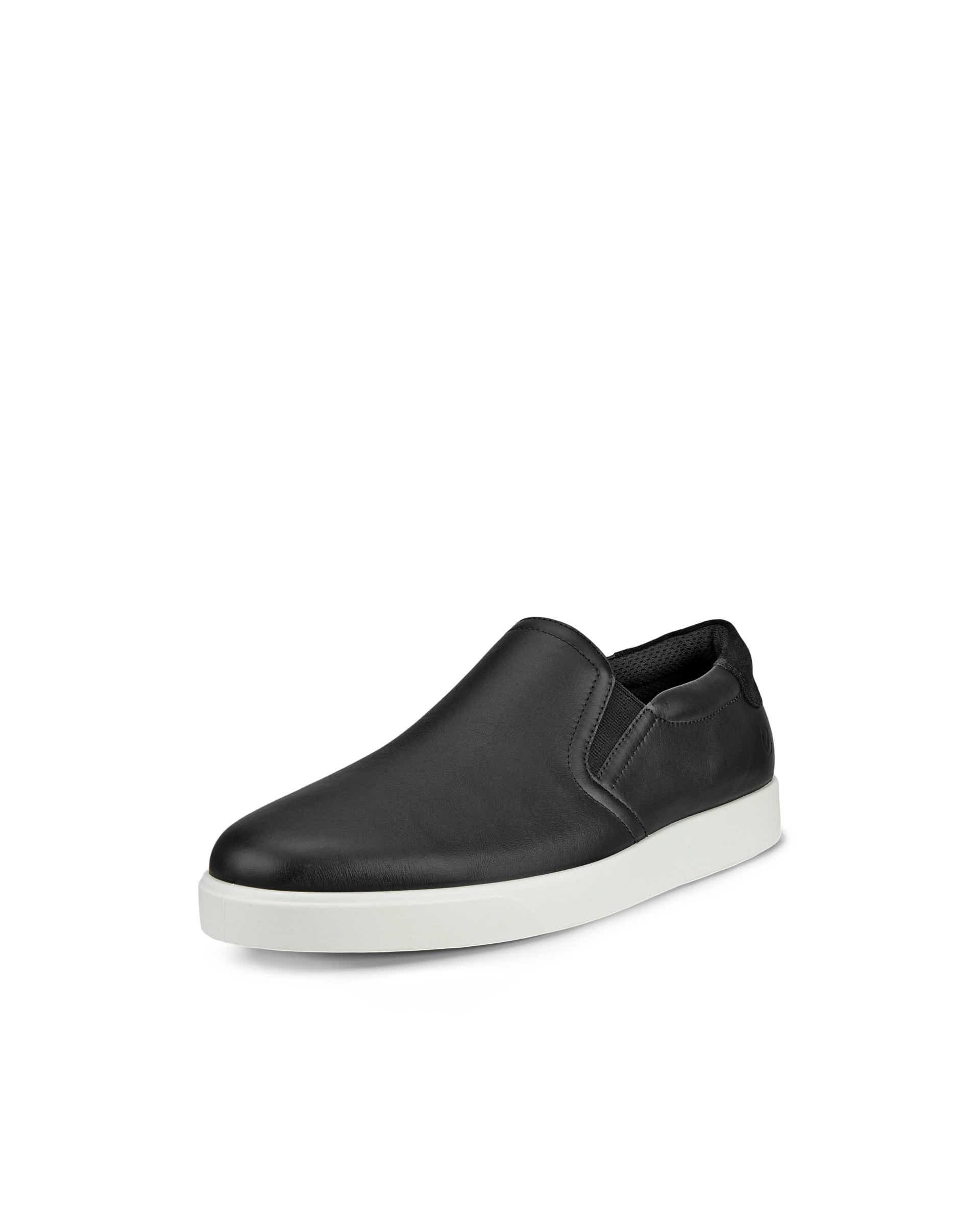 Men's ECCO® Street Lite Leather Slip-On Sneaker - Black - Main
