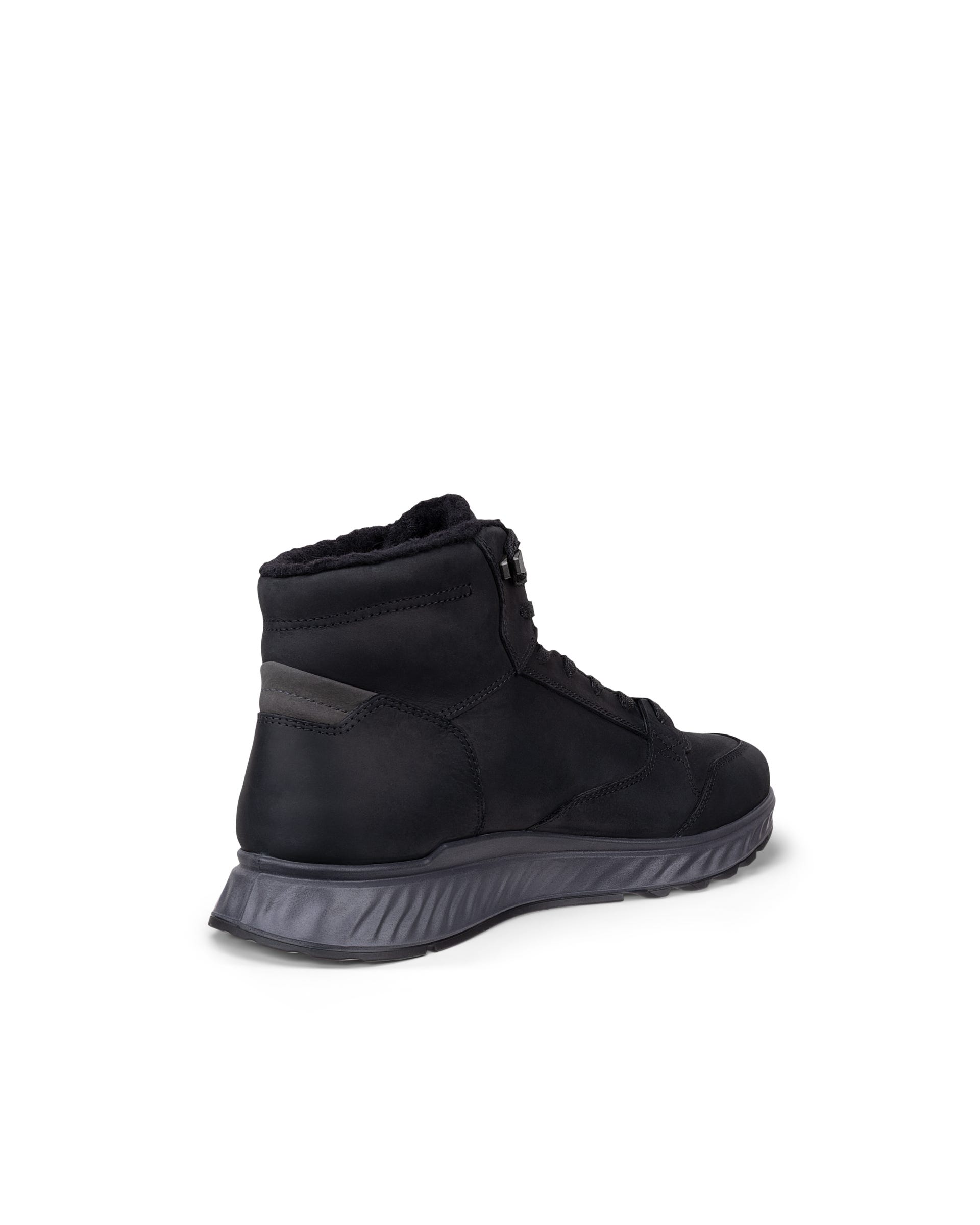 Men's ECCO® EXOSTRIDE Nubuck Boot - Black - Back