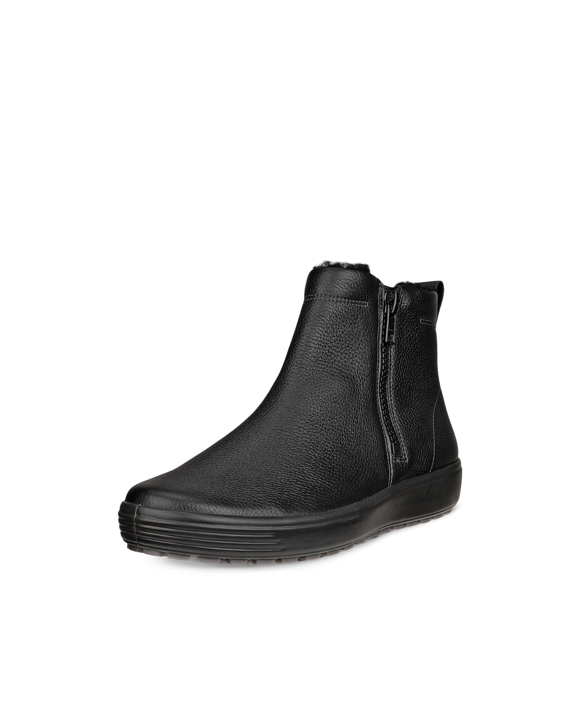 남성 ECCO Soft 7 TRED 가죽 미드컷 부츠 - 블랙 - Main