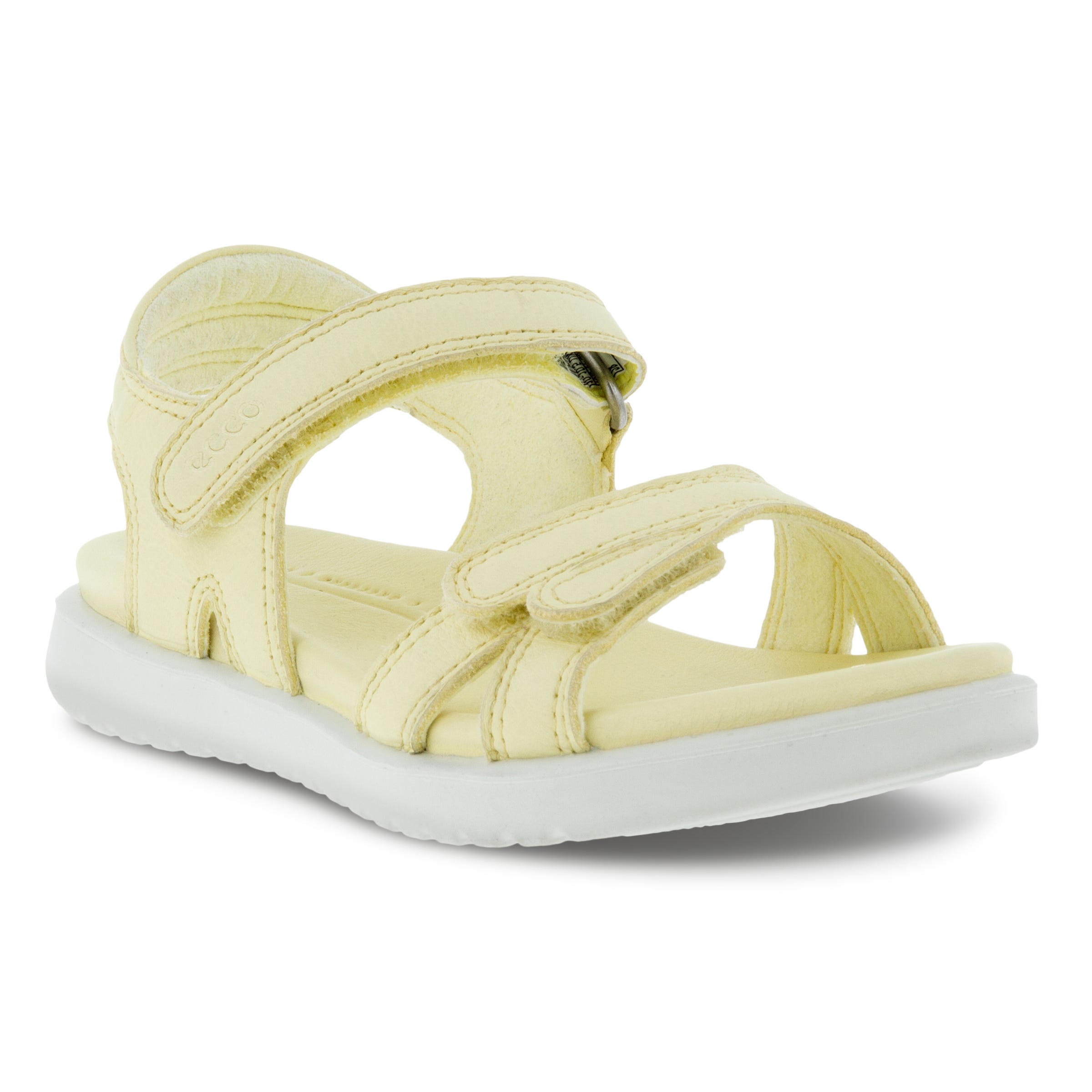 Kids' ECCO® Flora Leather Two Strap Sandal - Yellow - Main