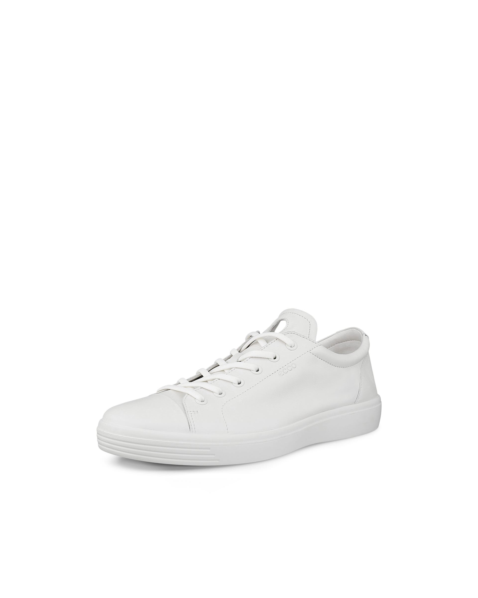 Men's ECCO® SOFT CLASSIC Leather Trainer - White - Outside