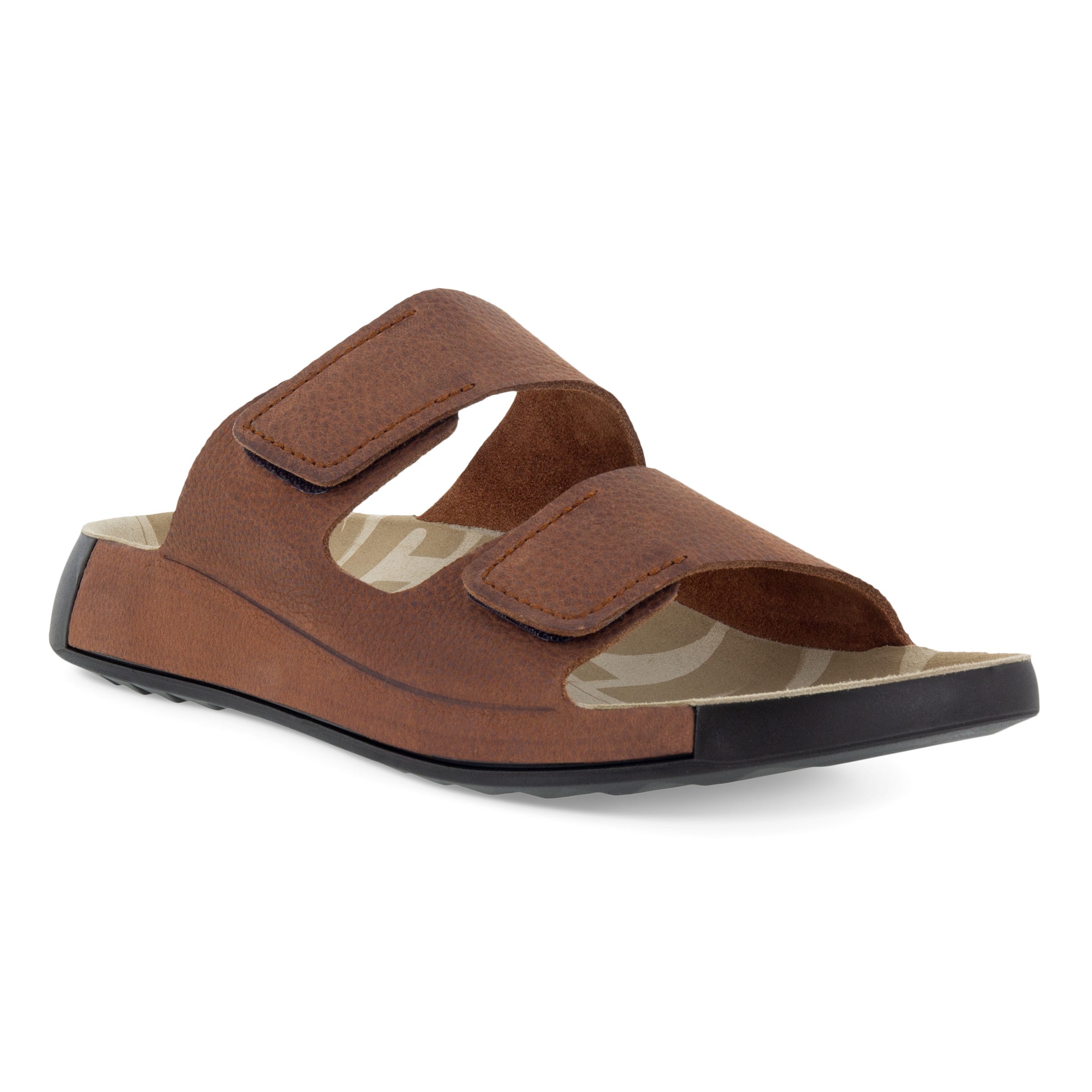 Men's ECCO® Cozmo Nubuck Two Strap Sandal - Brown - Main