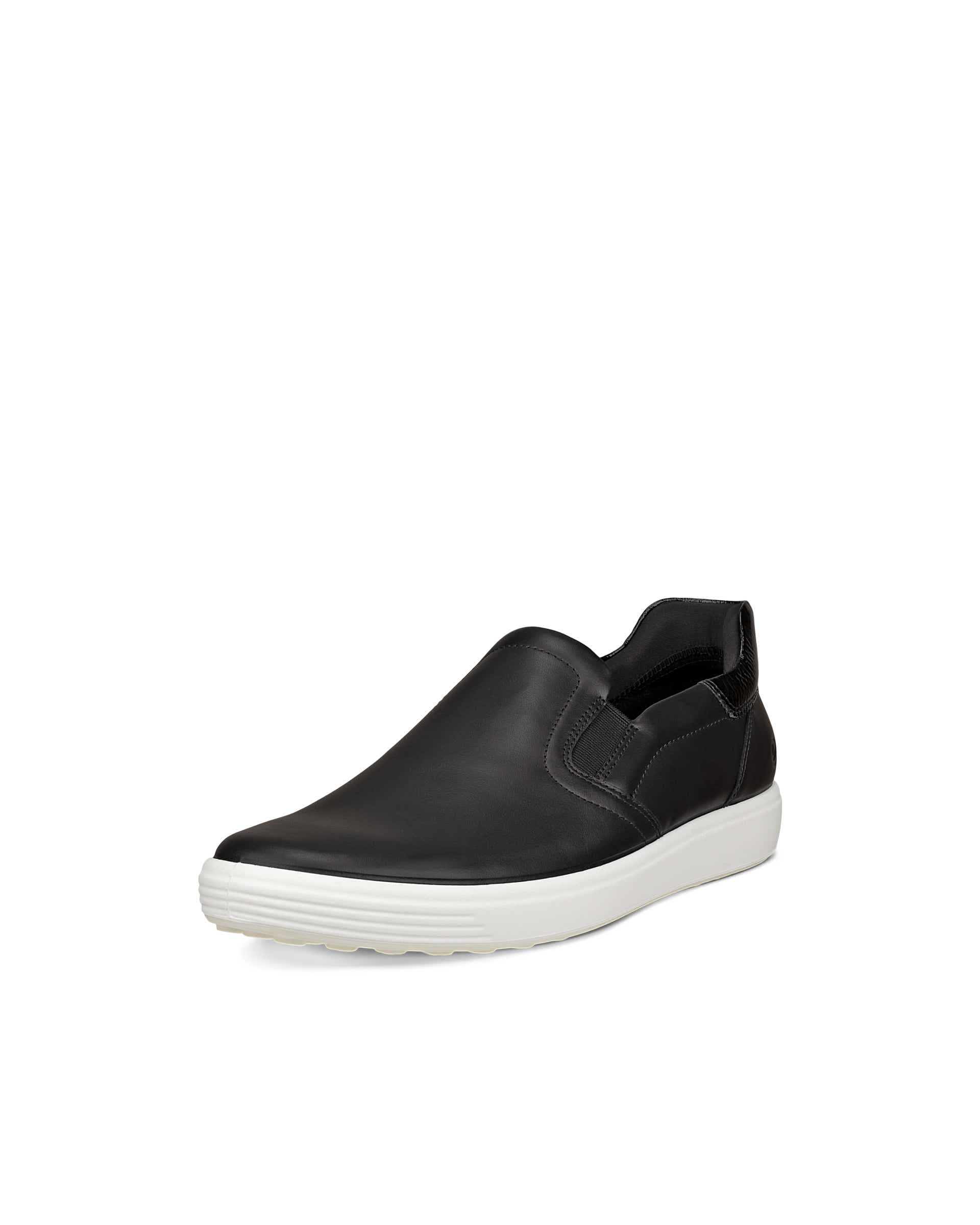 ECCO SOFT 7 SLIP ON Women ウィメンズ レザースニーカー - ブラック - Main