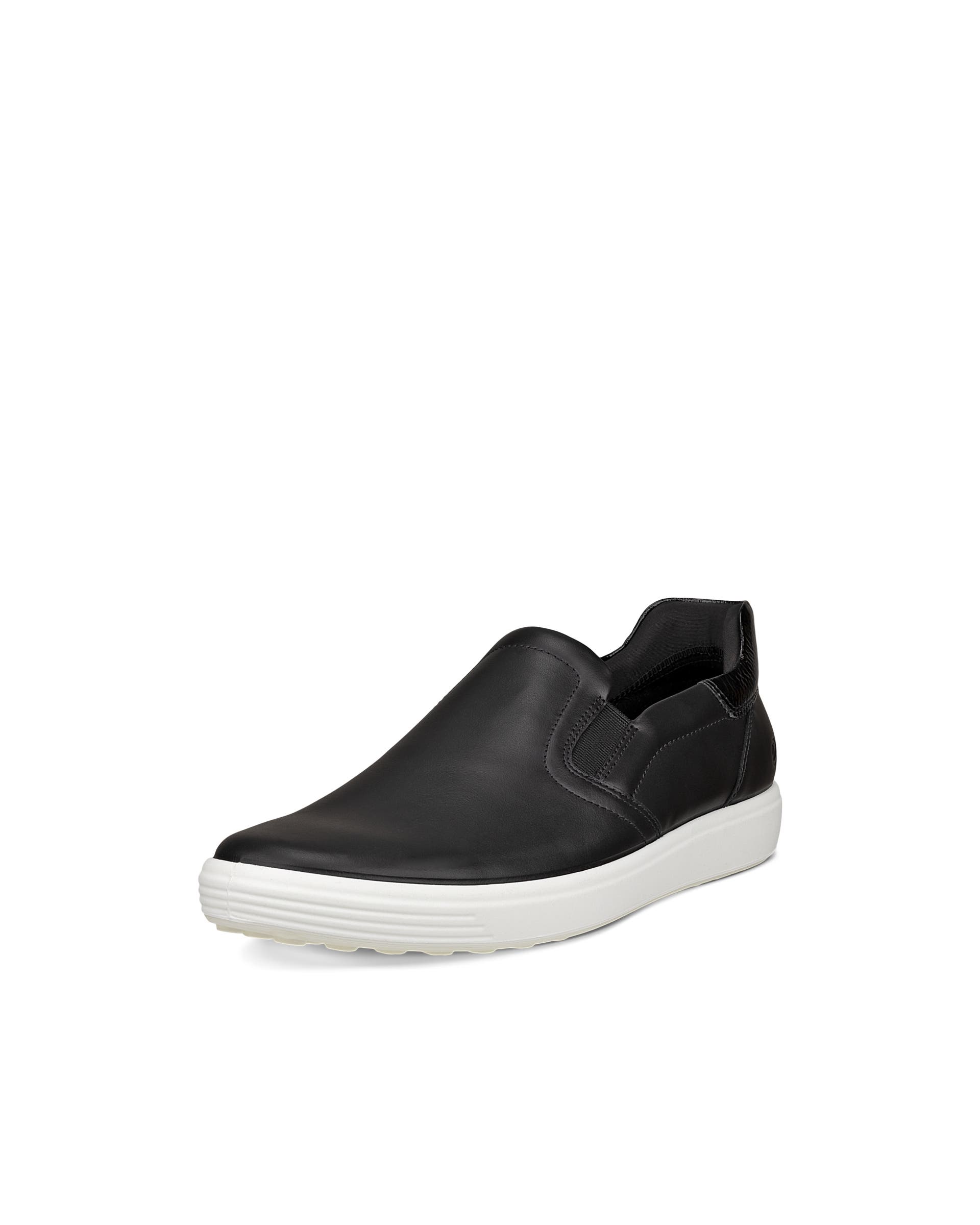 ECCO SOFT 7 SLIP ON Women ウィメンズ レザースニーカー - ブラック - Main