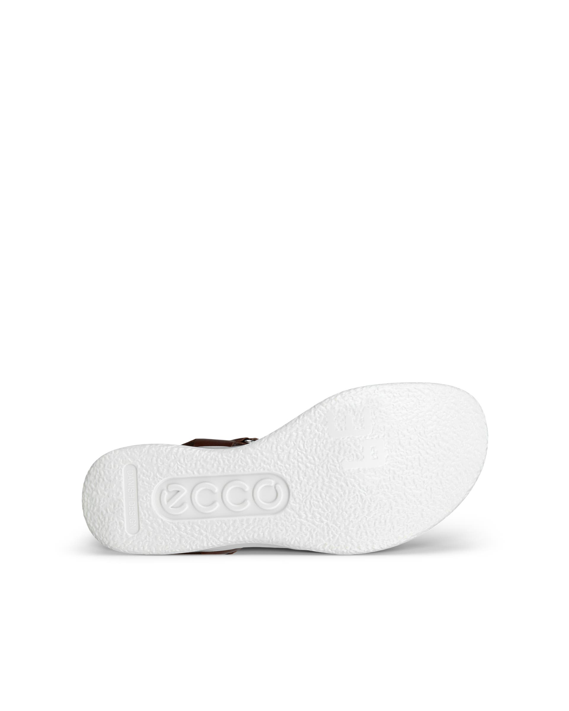 Women's ECCO® Flowt Wedge Leather Cork Heeled Sandal - Brown - Sole