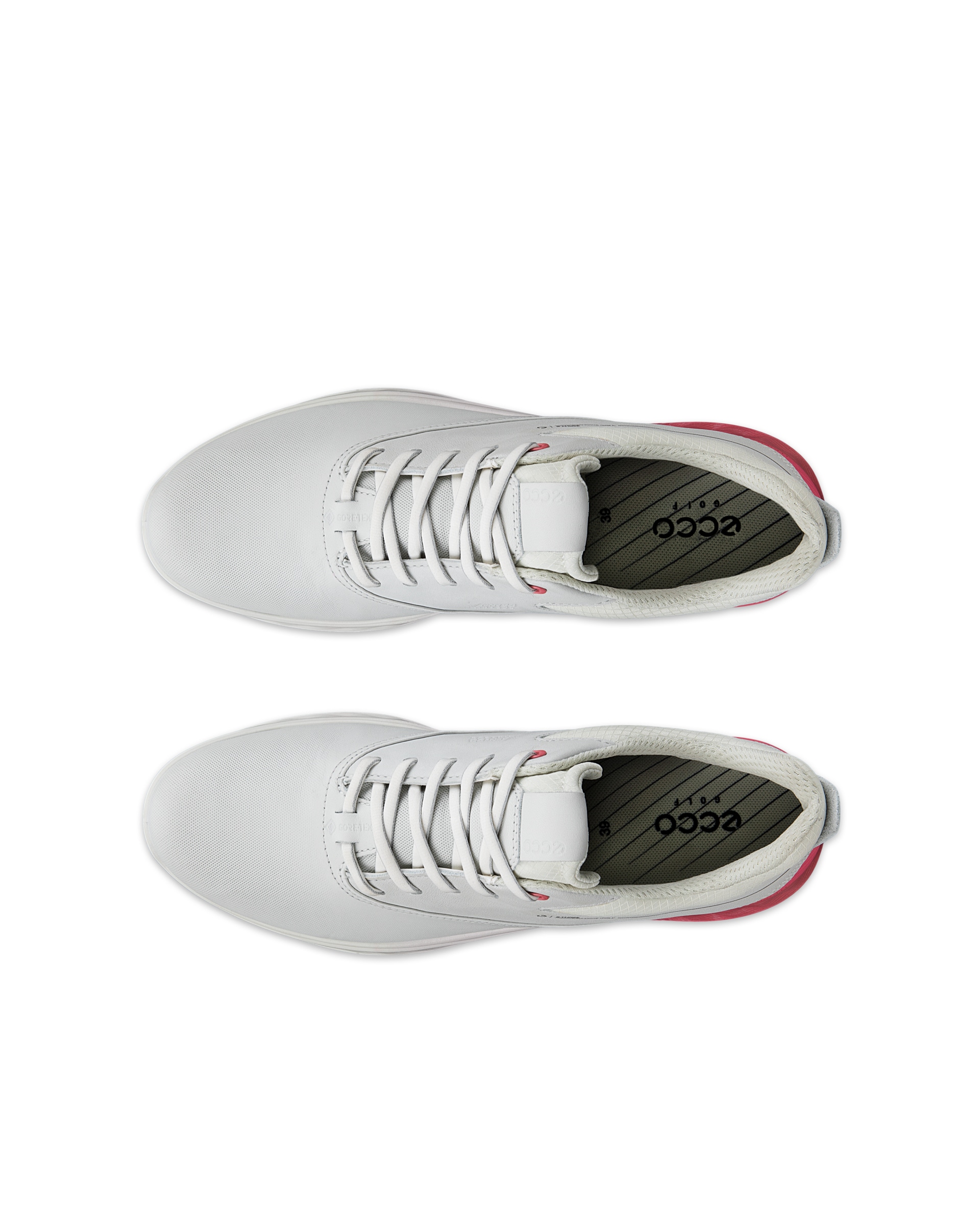 ECCO® GOLF S-THREE Damen Golfschuh aus Leder mit Gore-Tex - Weiß - Top left pair