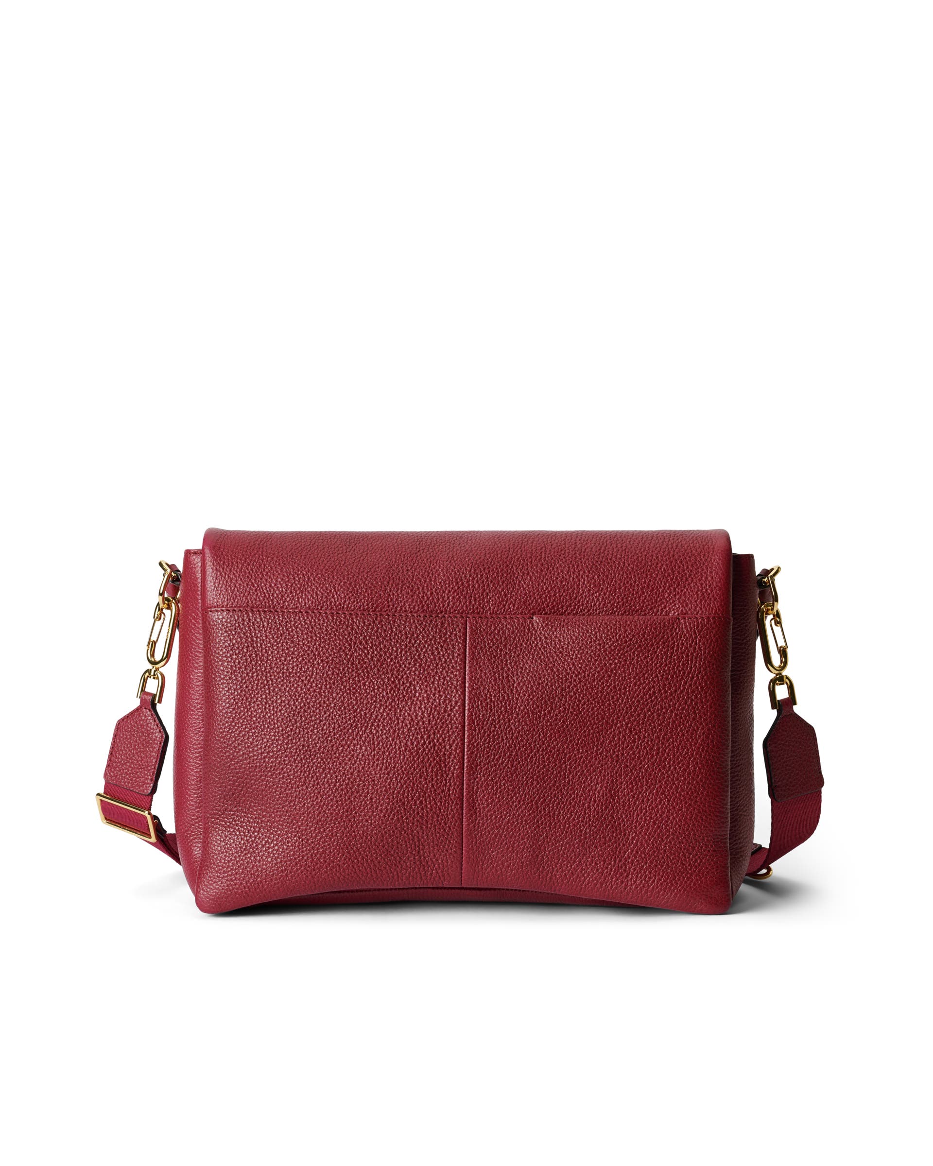 ECCO® Extra-Large Pinch Leather Shoulder Bag - Red - Back