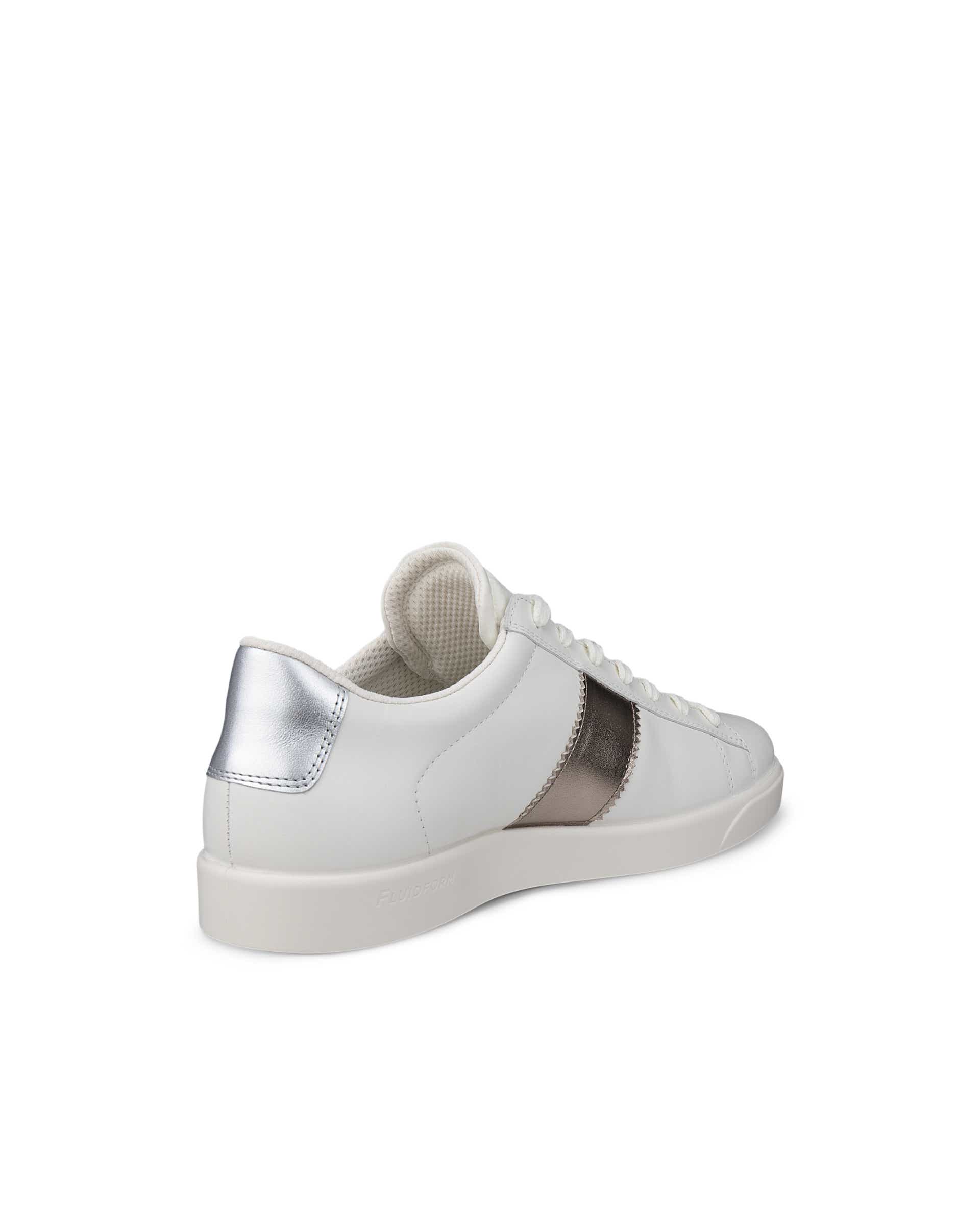 Women's ECCO® Street Lite Leather Sneaker - White - Back